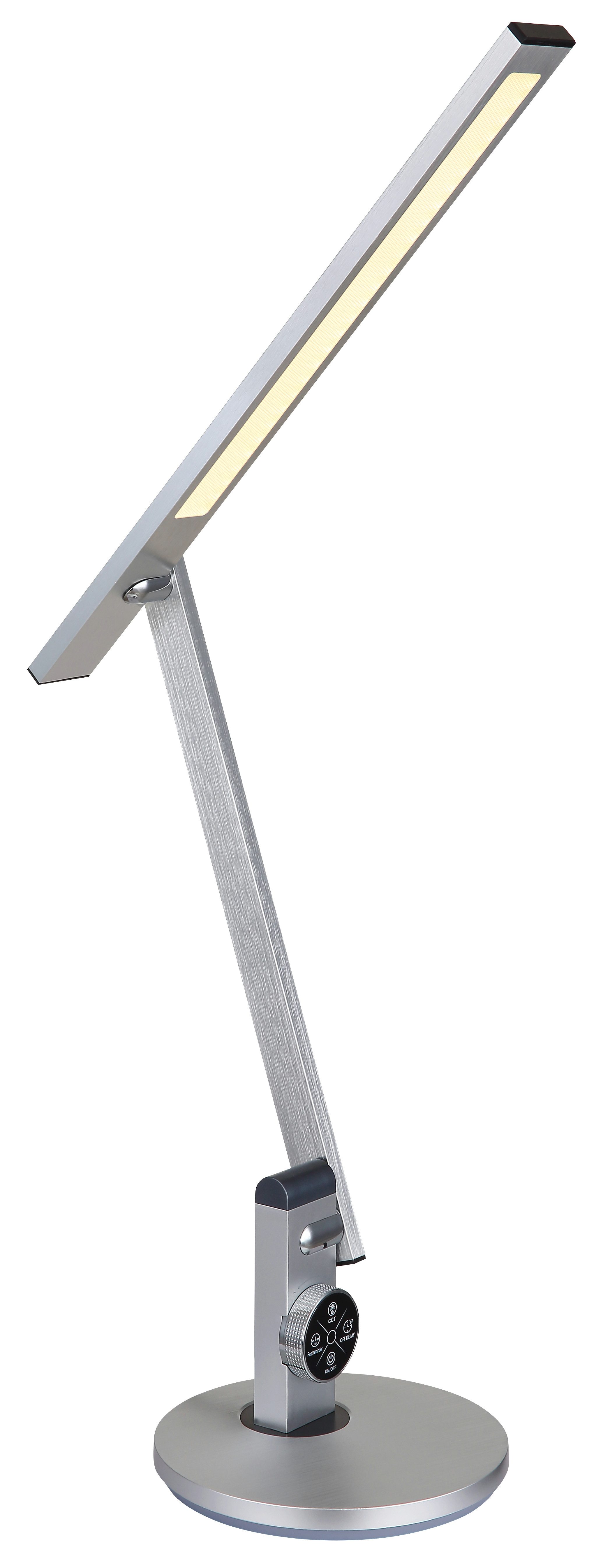 GLOBO LIGHTING LED Tischleuchte SOLANA, Dimmfunktion, Memoryfunktion, Timerfunktion, mehrere Helligkeitsstufen, LED fest integriert, Tischlampe/Arbeitszimmer/Bürotischleuchte/silberfarben