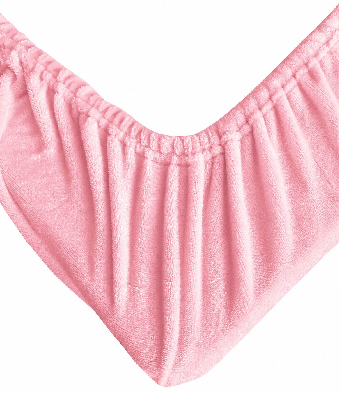Visaggio Spannbettlaken Winter Teddy Plüsch Cashmere Touch, Nicki, Gummizug: rundum, Flauschig warmes Teddyplüsch, Einfarbig – Bild 5 von 5