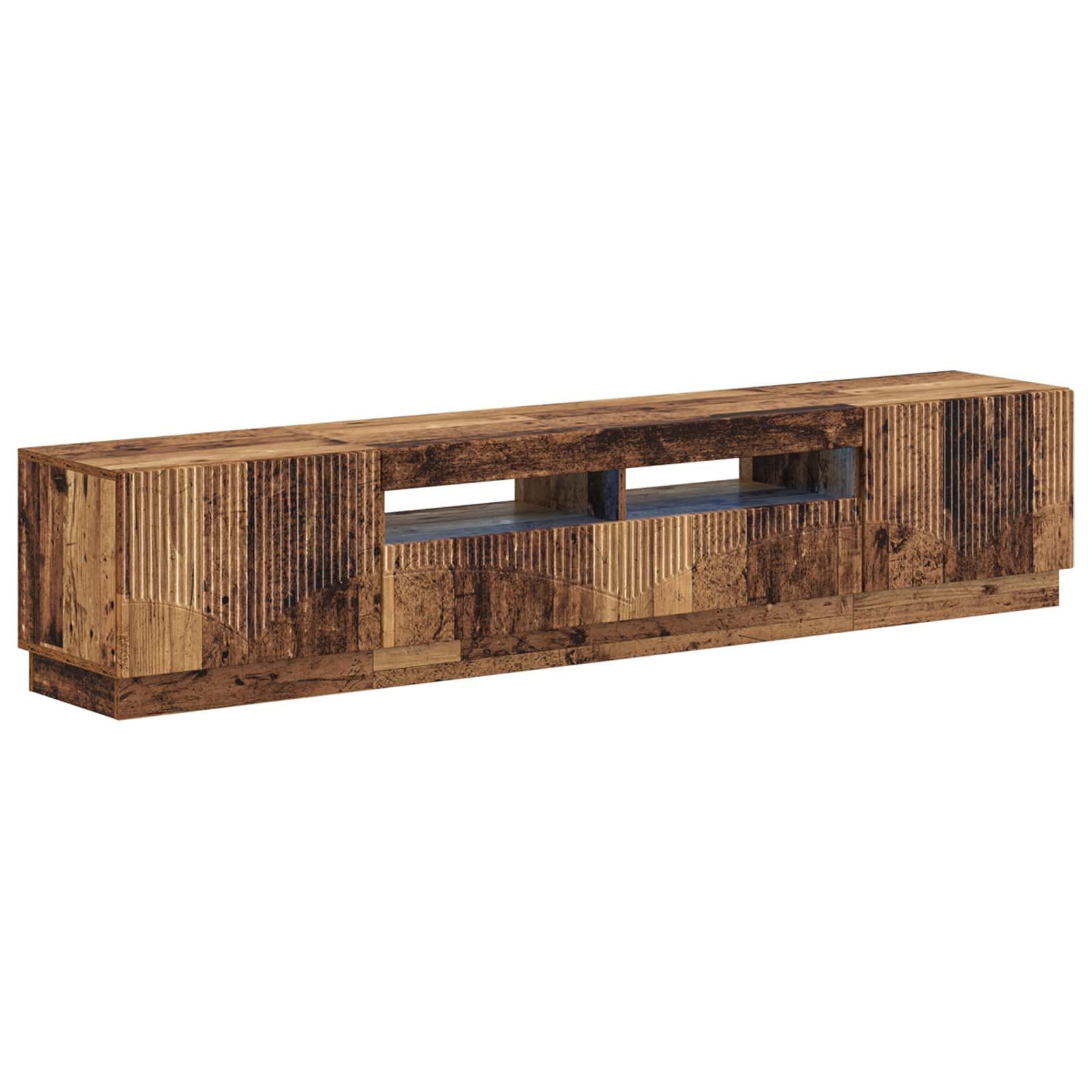 vidaXL TV-Schrank 5-teiliges LED TV Schrank Altholz Holzwerkstoff