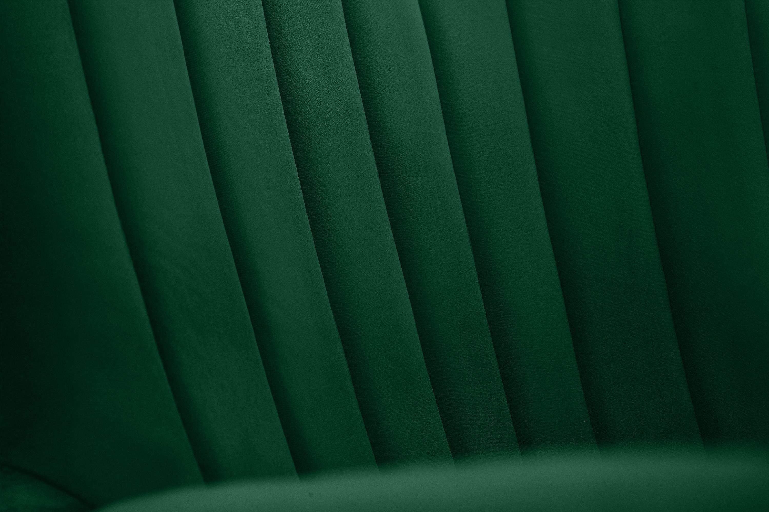 Schwarz Konsimo Holzbeine dunkelgrün GADI, PUR-Schaum lackierte dunkelgrün Ohrensessel Velourstoff, Sitz, im |