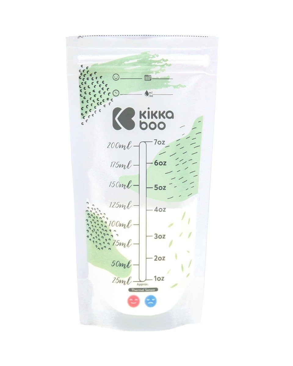 Kikkaboo Muttermilchbeutel Muttermilchbeutel 50 Stück, Temperatursensor, Füllmenge 200 ml weiß 2