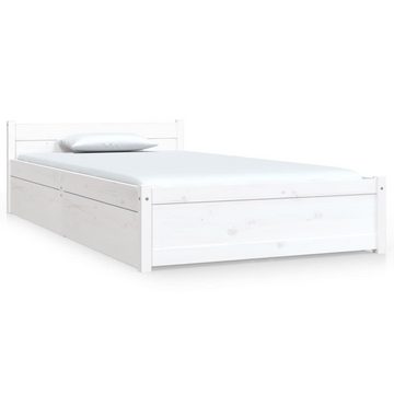 vidaXL Bett Bett mit Schubladen Weiß 90x200 cm