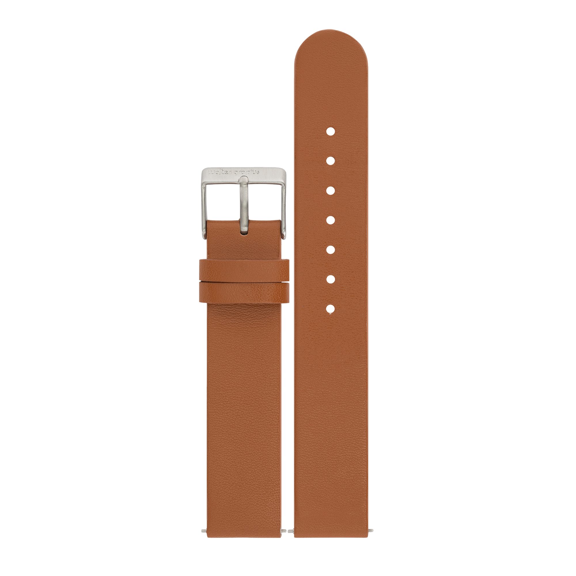 Walter Gropius Uhrenarmband 18mm Leder Cognac - SWG 002-03, Easy Relase-System, Edelstahlschließe