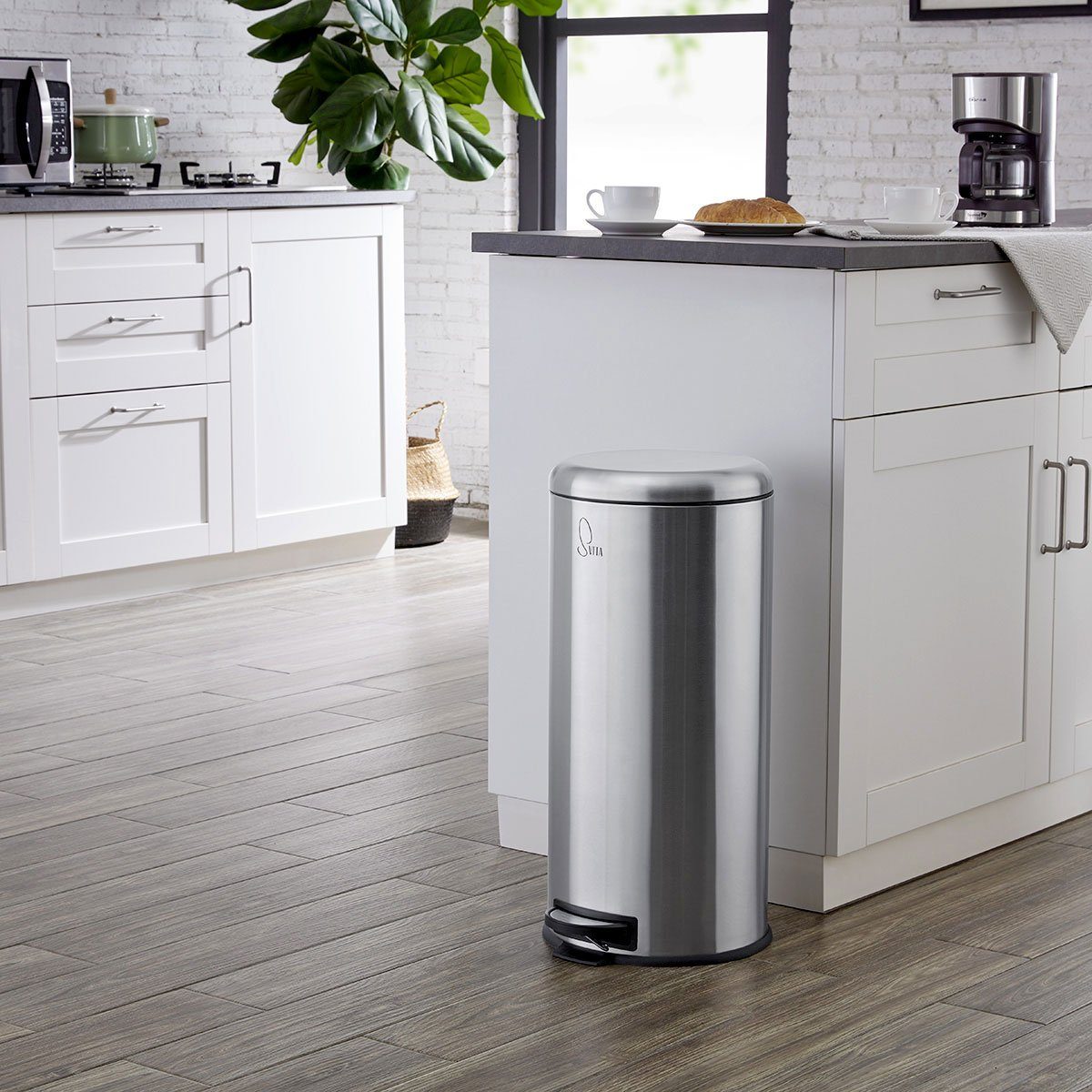 SVITA Mülleimer, Treteimer, Inneneimer, Abfalleimer, Edelstahl, 30 Liter