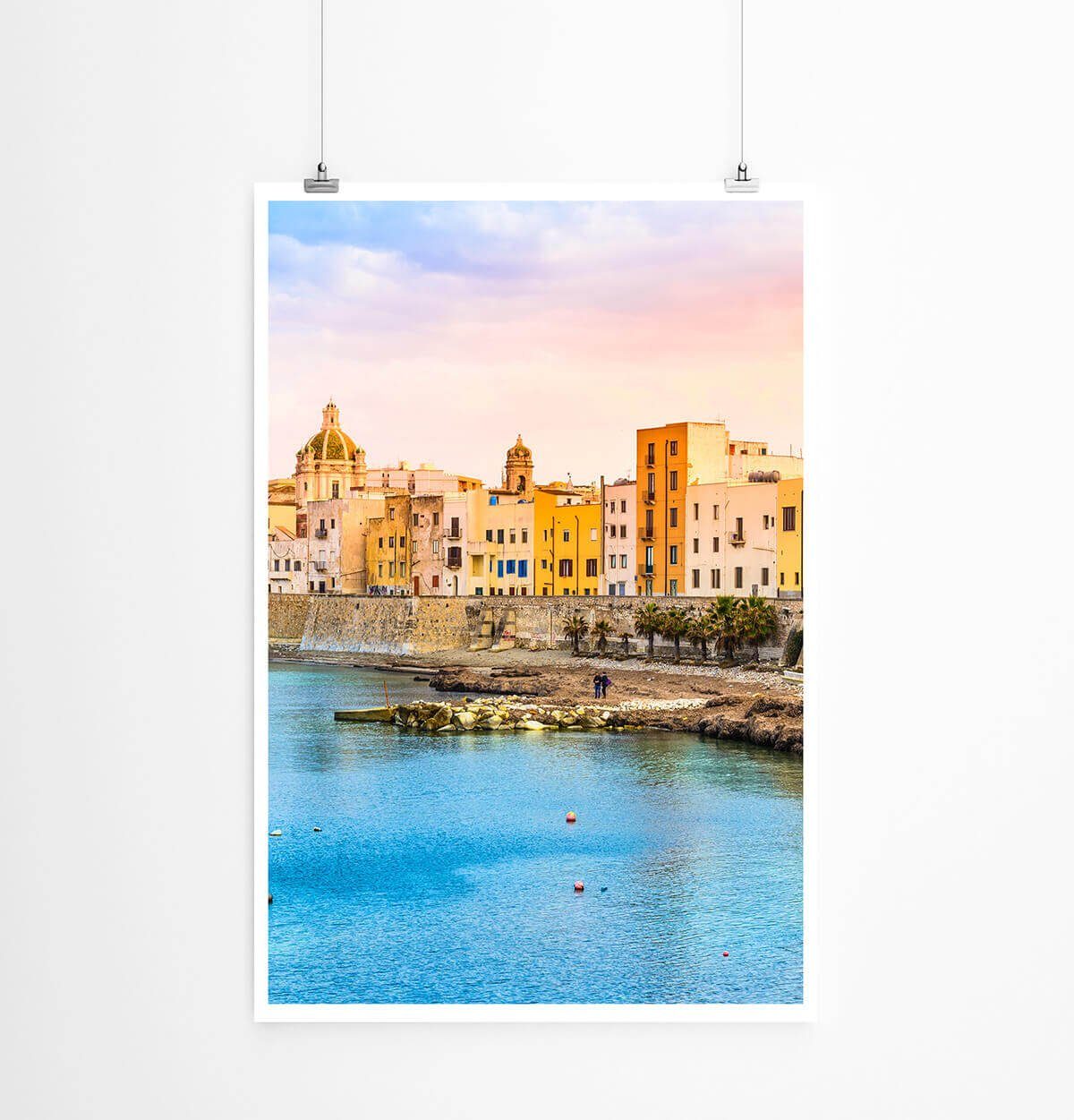 Poster Landschaftsfotografie 60x90cm Poster Hafen auf Sizilien Italien