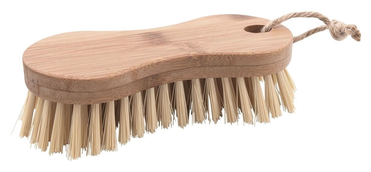 Reinigungsbürste FINALE, 6 x 17 cm, Braun, Bambus, Nylonborsten, mit Kordel zum Aufhängen