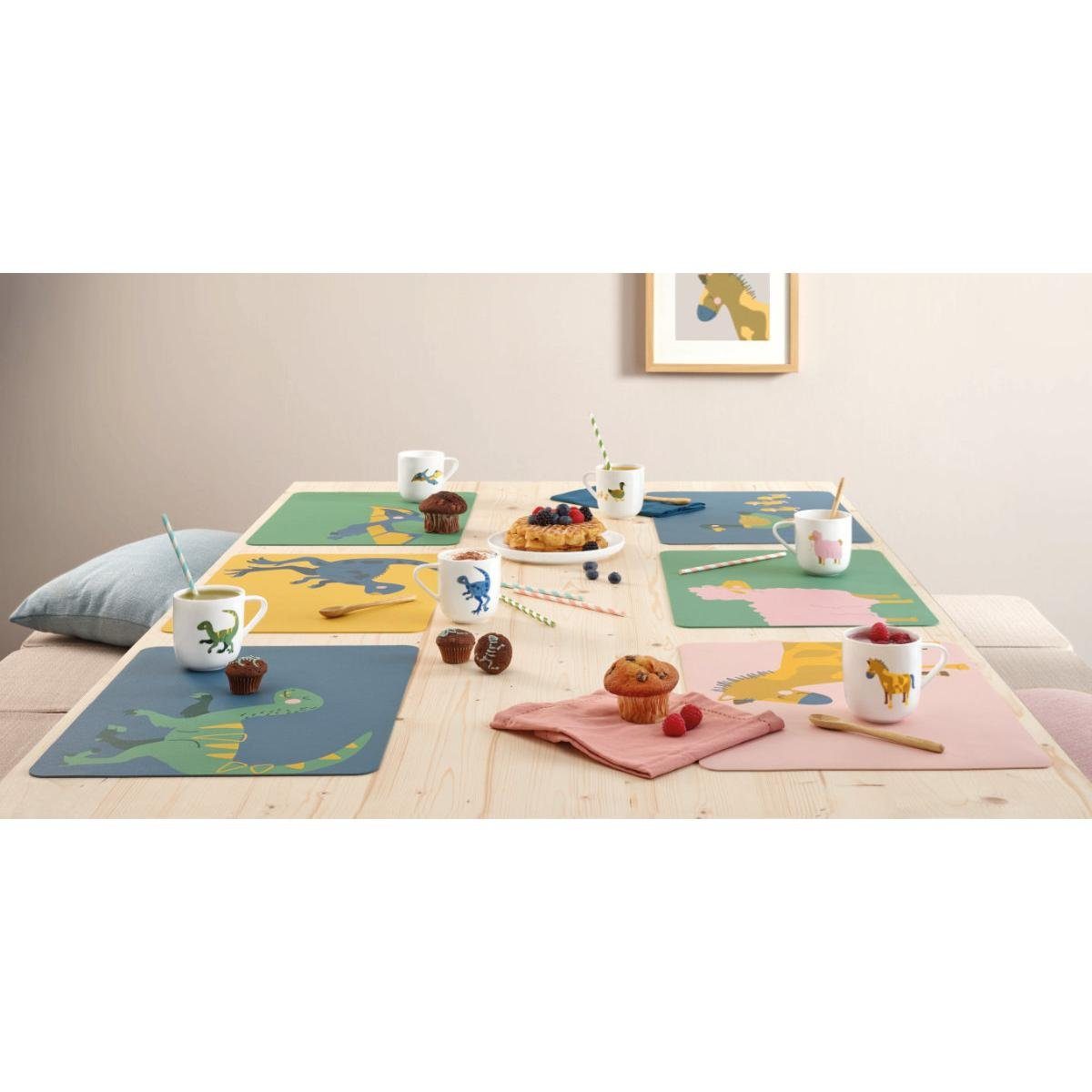 ASA SELECTION Platzset Asa Tischset Coppa Kids Velociraptor Vincent Blau (46x33cm) – Bild 2 von 4