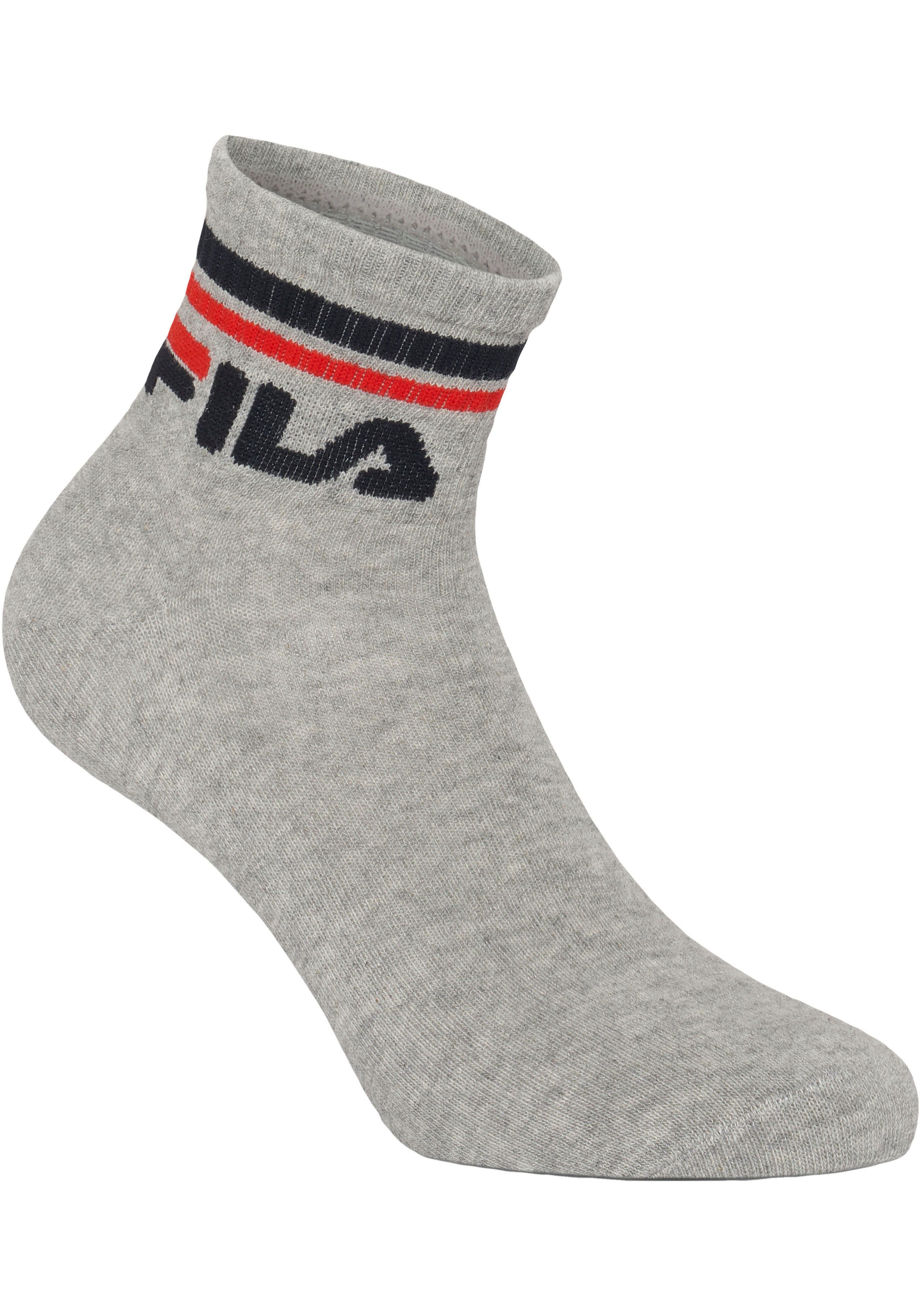 Fila Kurzsocken UNISEX QUARTER PLAIN SOCKS (6-Paar) mit Logo-Schriftzug