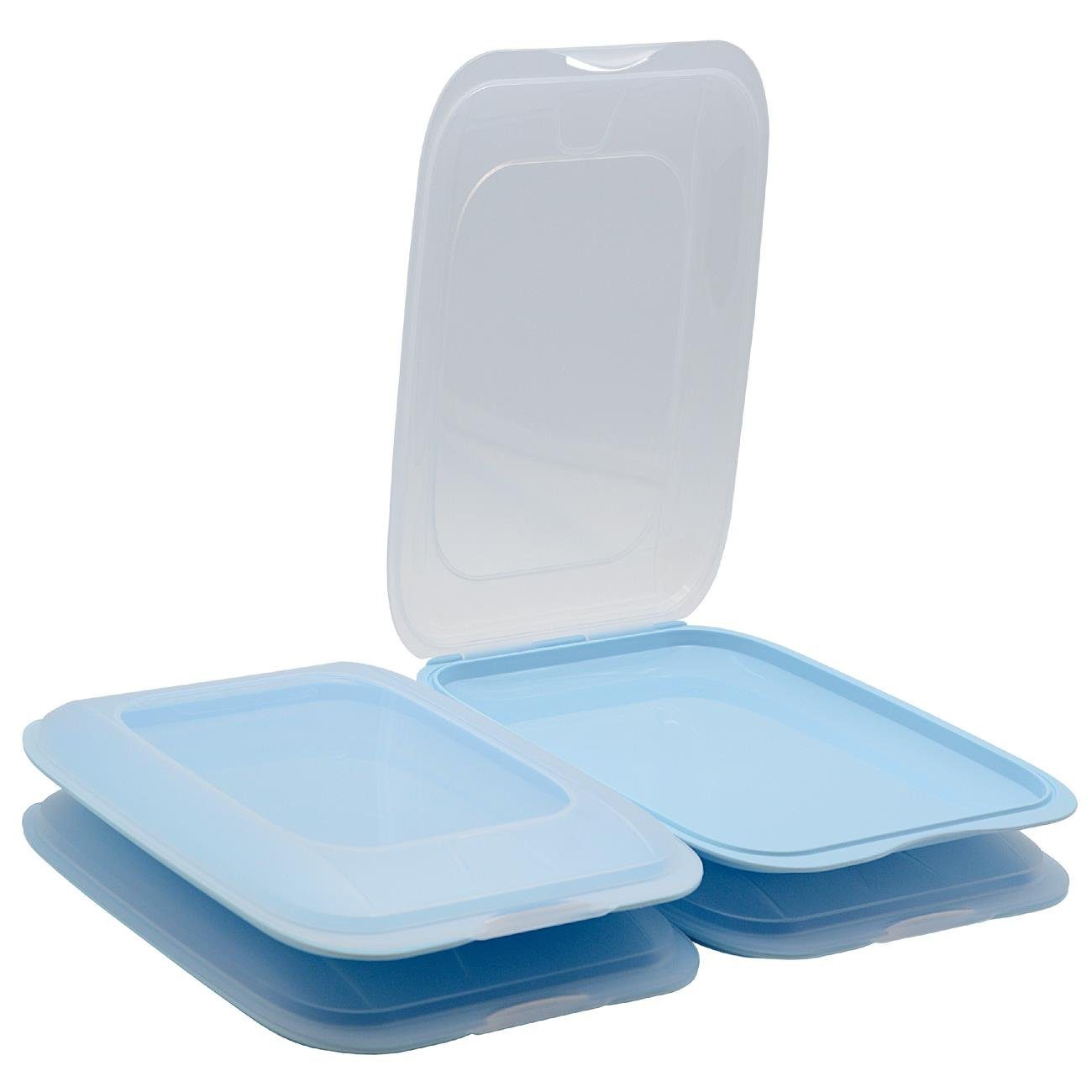 Engelland Frischhaltedose Aufschnittdosen, Aufschnittbox, PP-Kunststoff, BPA-frei, (Vorteils-Set, 4-tlg., mit transparentem Deckel), stapelbar, platzsparend, Ordnung im Kühlschrank, Organizer, Stapelbox