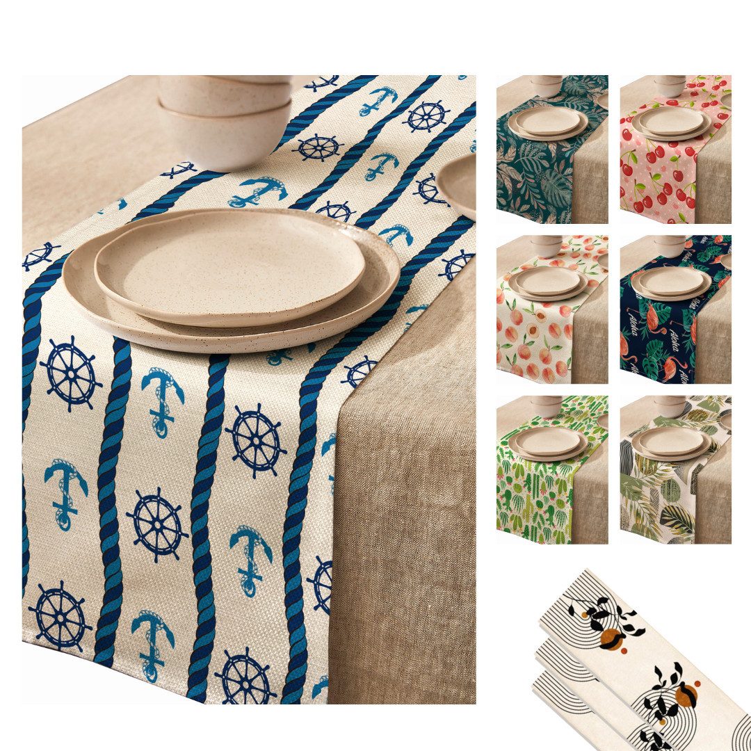 LIVINA HOME Tischläufer Premium Tischdecke abwaschbar, Tischband, moderne Leinenoptik Decke, Tischtuch, Gartentischdecke, Tafeltuch, Oster Deals Sale!