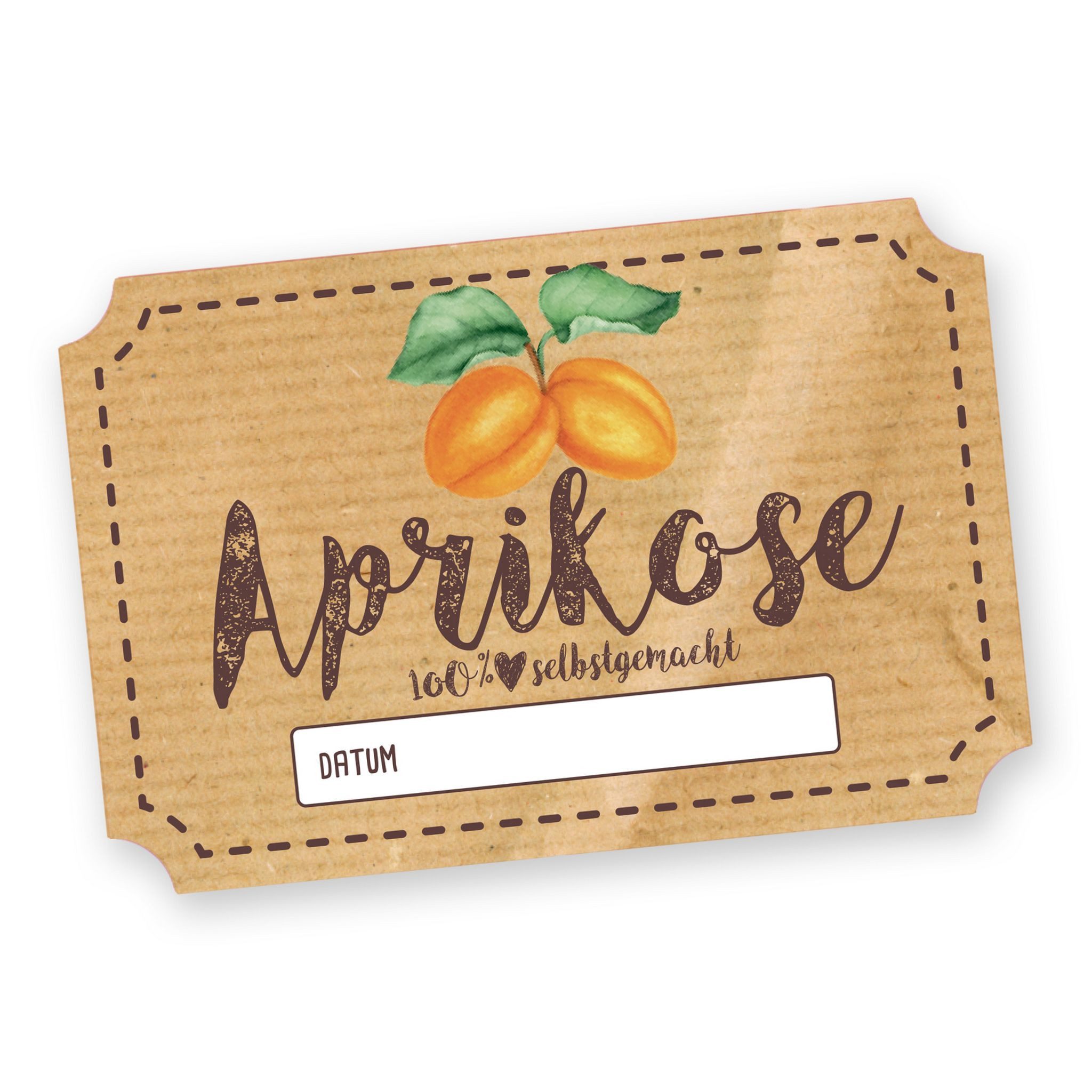 itenga Aufkleber Itenga 50 x Marmeladenetikett rechteckig 6x4cm Aprikose