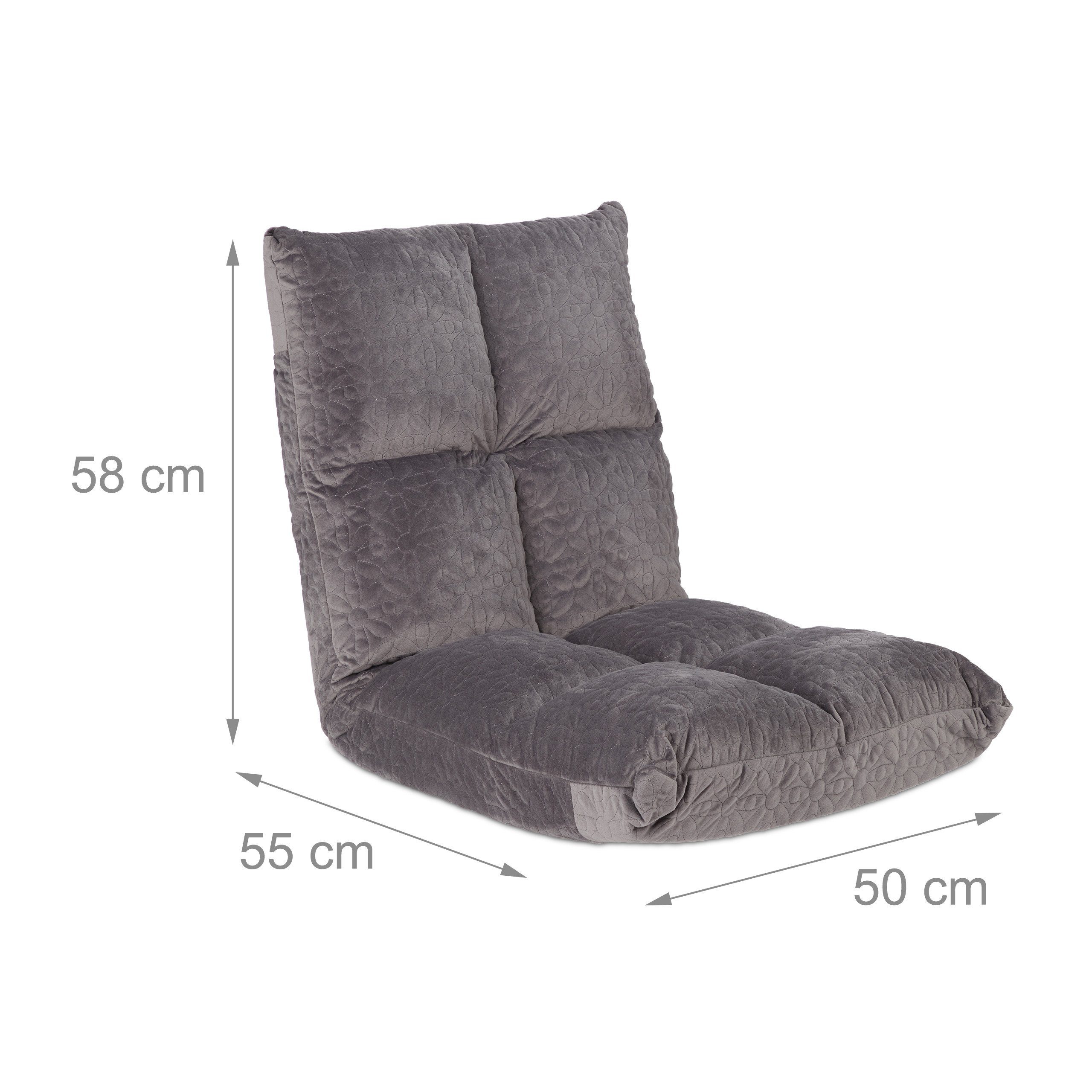 verstellbarer Bodenstuhl Rückenlehne Stuhlkissen relaxdays mit