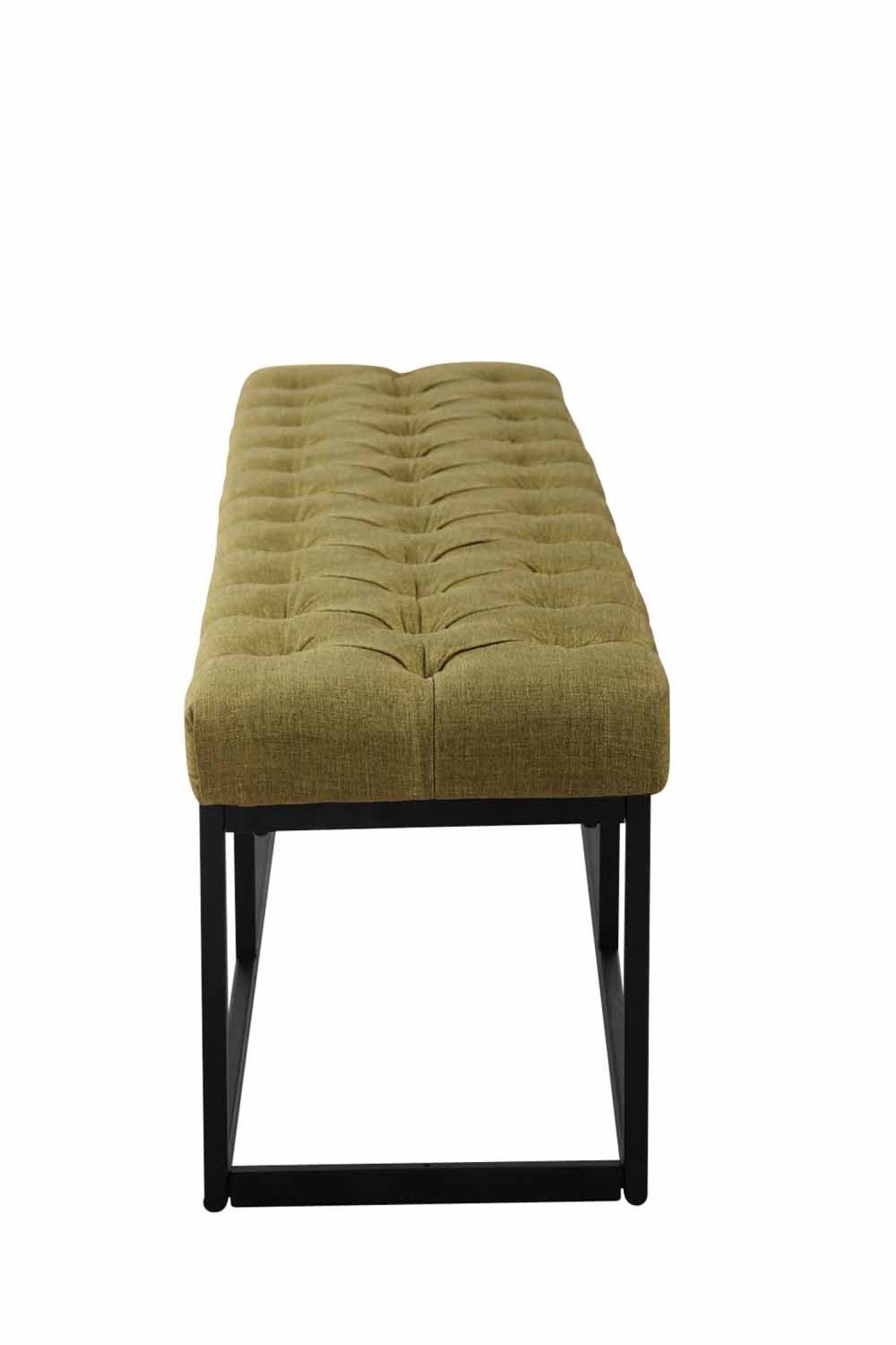 TPFLiving Sitzbank Amor B (Elegante Sitzbank mit stylisch gestepptem Sitzbezug, Stabiles Vierfußgestell aus Metall), Maße (TxBxH): 38 x 150 x 46cm - Farbe: grün