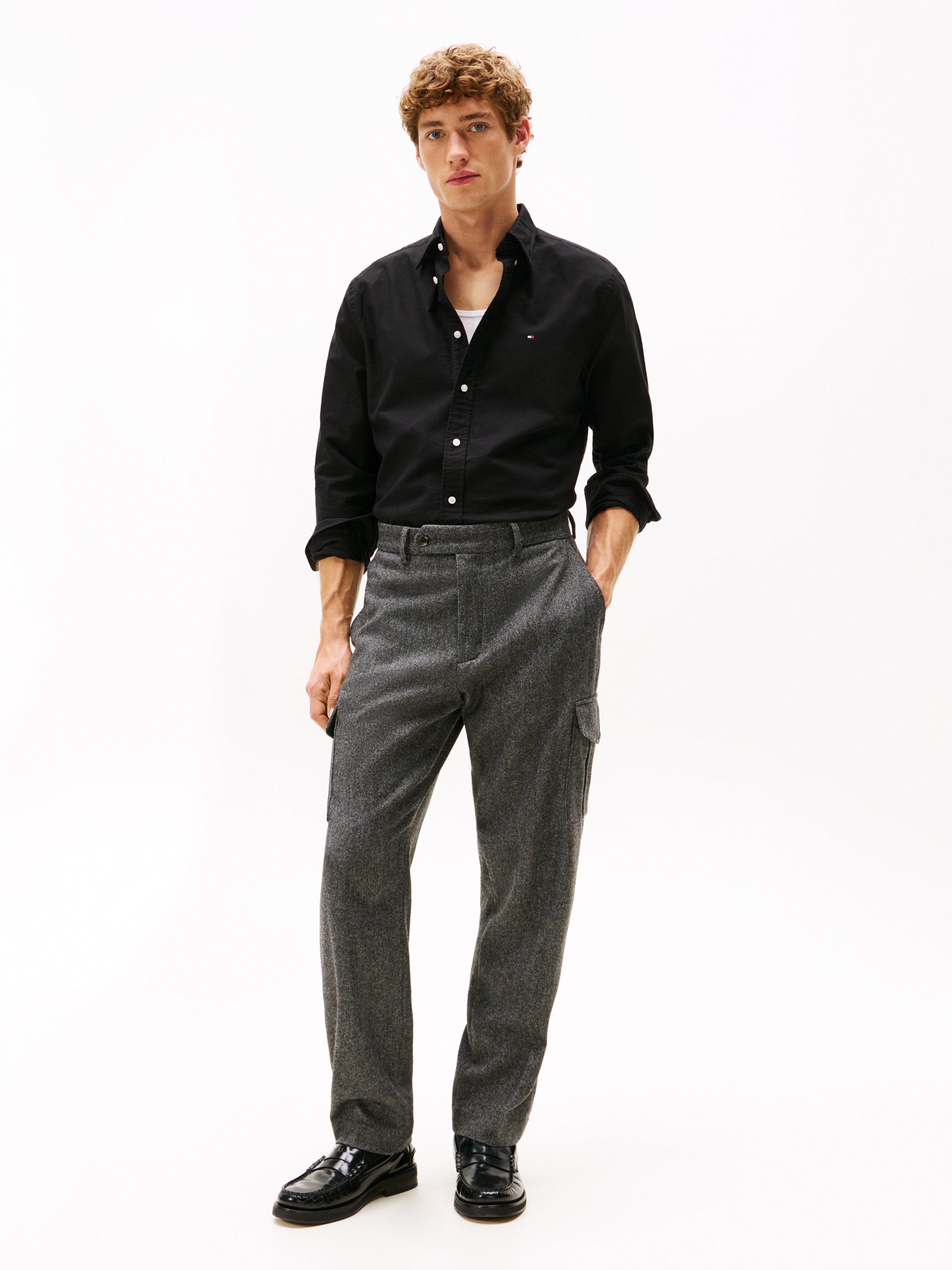 Tommy Hilfiger Langarmhemd SOLID HERITAGE OXFORD Regular Fit Regular Fit Oxford Casual