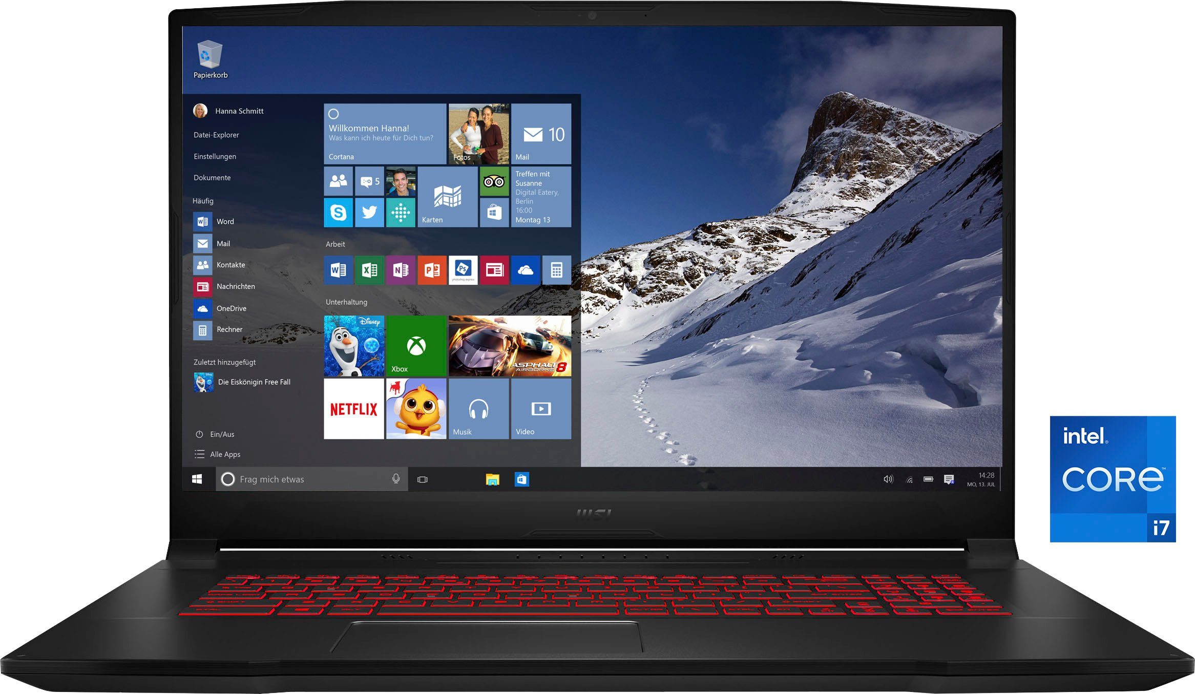 MSI GF76 11UD-082 Gaming-Notebook (43,9 cm/17,3 Zoll, Intel Core i7 ...