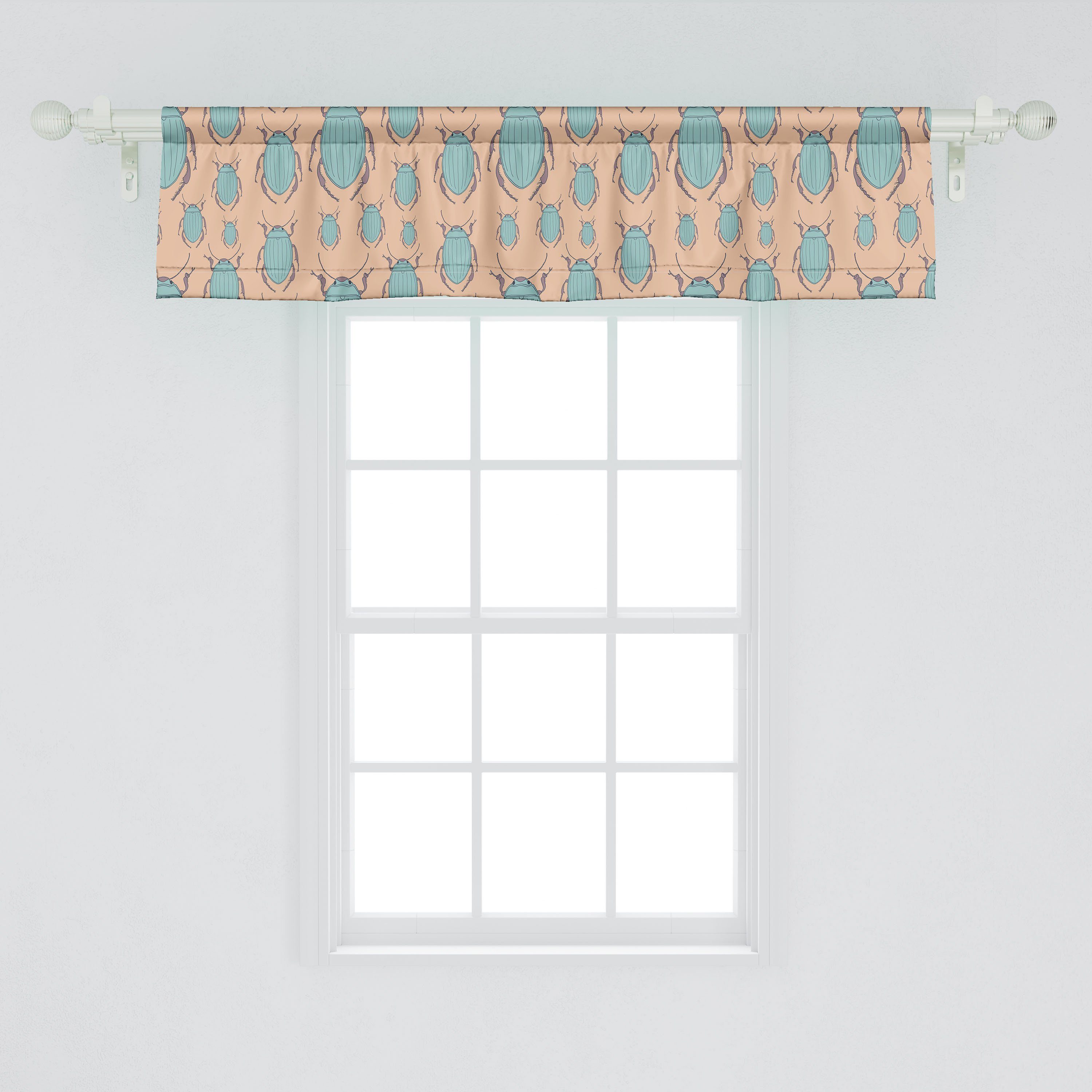 Abakuhaus, Stangentasche, Vorhang für Scheibengardine Insekten-Layout Dekor mit Grafische Entomologie Schlafzimmer Microfaser, Volant Küche