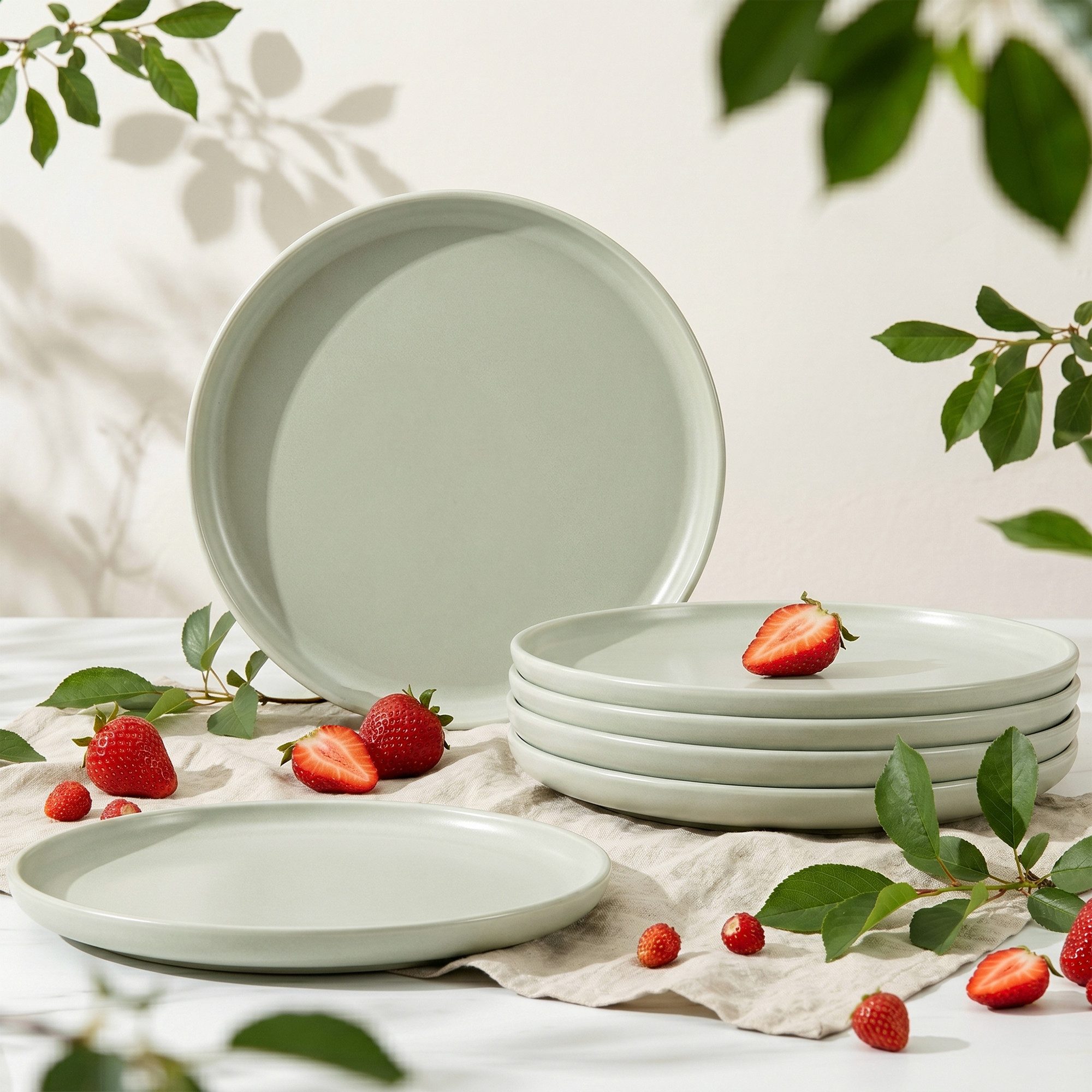 KONSIMO® Teller-Set VICTO Tafelservice hergestellt in der EU (6-tlg), 6 Personen, Steingut, spülmaschinengeeignet, mikrowellengeeignet, 6x Dessertteller