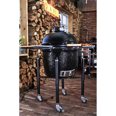 MONOLITH Keramikgrill Monolith Keramikgrill Classic Basic Set Schwarz Ø 46 cm Grillrost