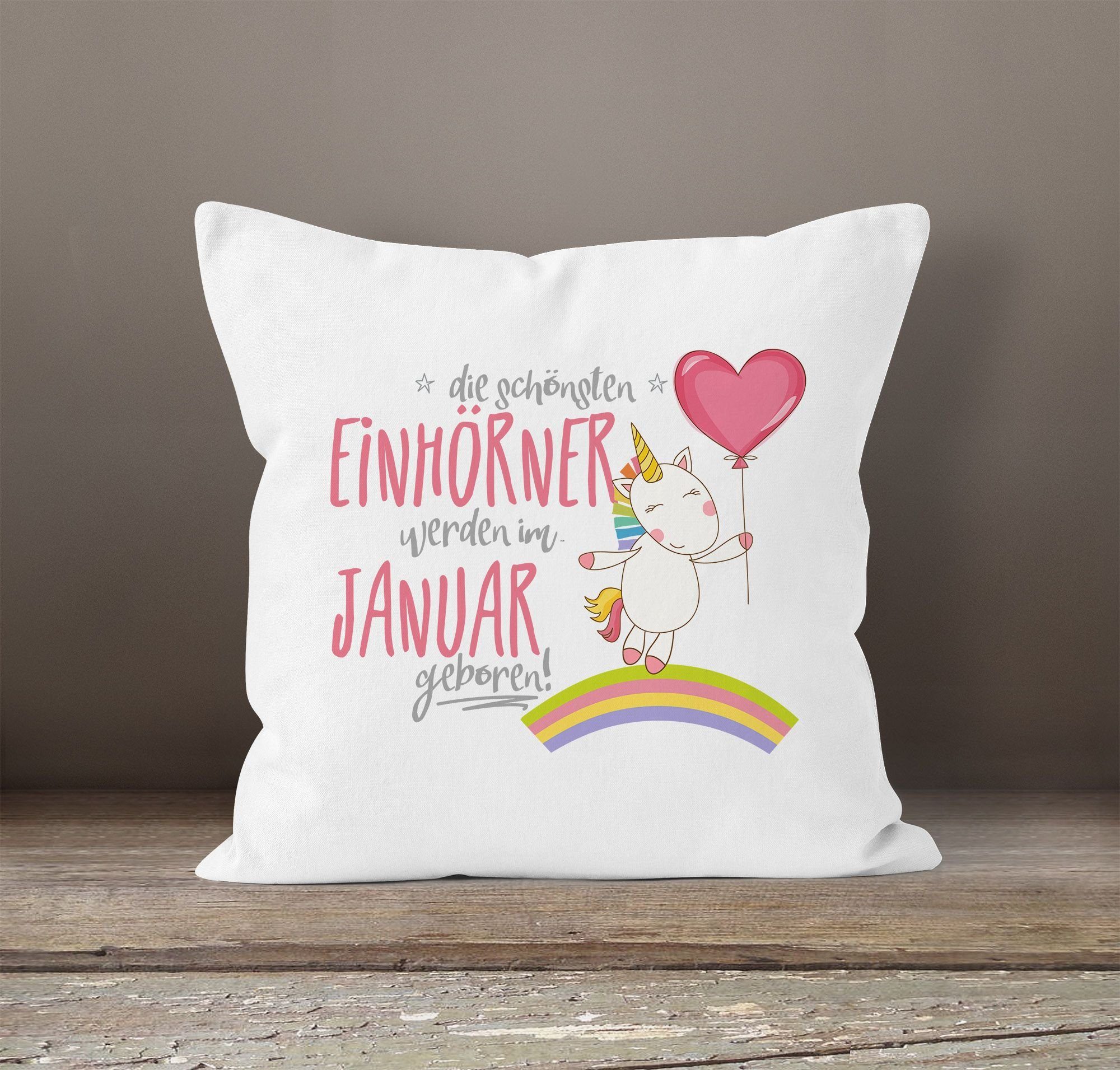MoonWorks Dekokissen Kissenbezug die schönsten Einhörner günstig online kaufen
