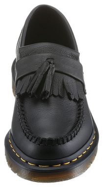 DR. MARTENS Black Virginia Adrian Mokassin Chunky Slipper, Schlupfschuh mit modischer Tassel - schmale Form