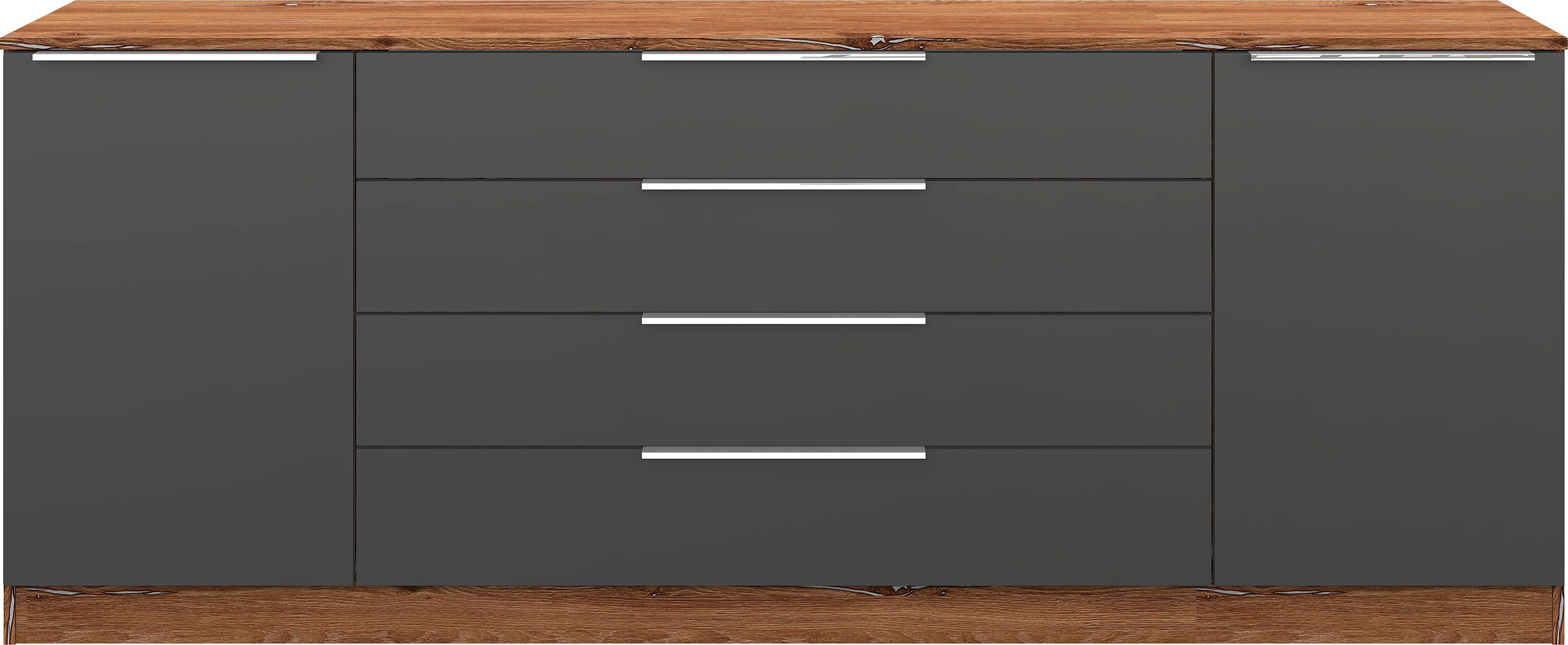 borchardt Möbel Kommode Oliva, Kommode mit Metallgriffen, Breite 200 cm, mit 4 Schubkästen