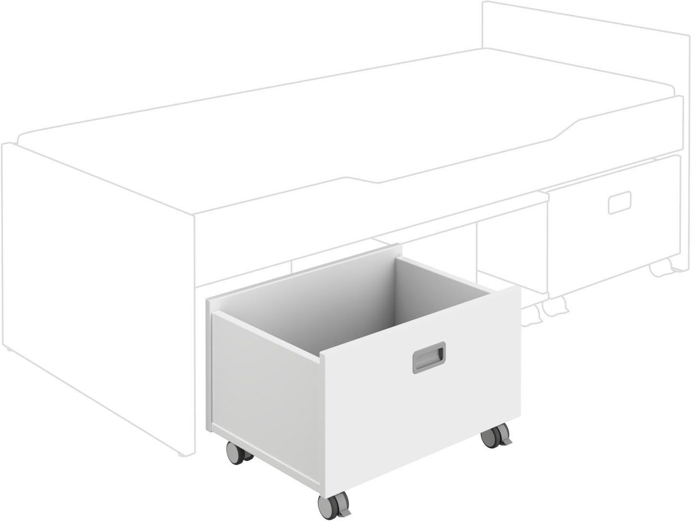PAIDI Schieberegal Rollbox, Stauraumlösung auf Rollen, vielseitig einsetzbar, Deckel erhältlich