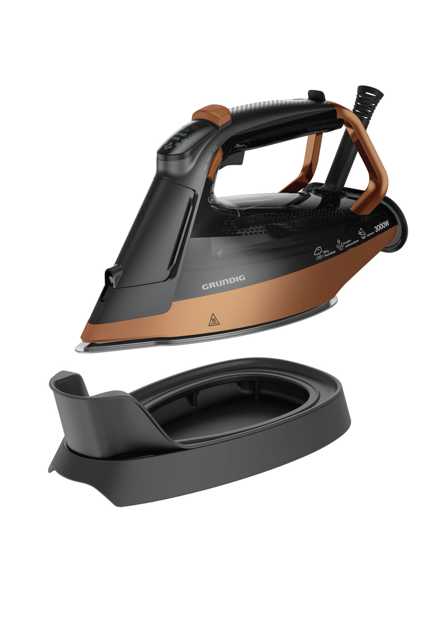 Grundig Dampfbügeleisen SI 8050, SteamSense Bewegungssensor, 3000 W, Automatische Entkalkung, 280g/Min. Dampfstoß