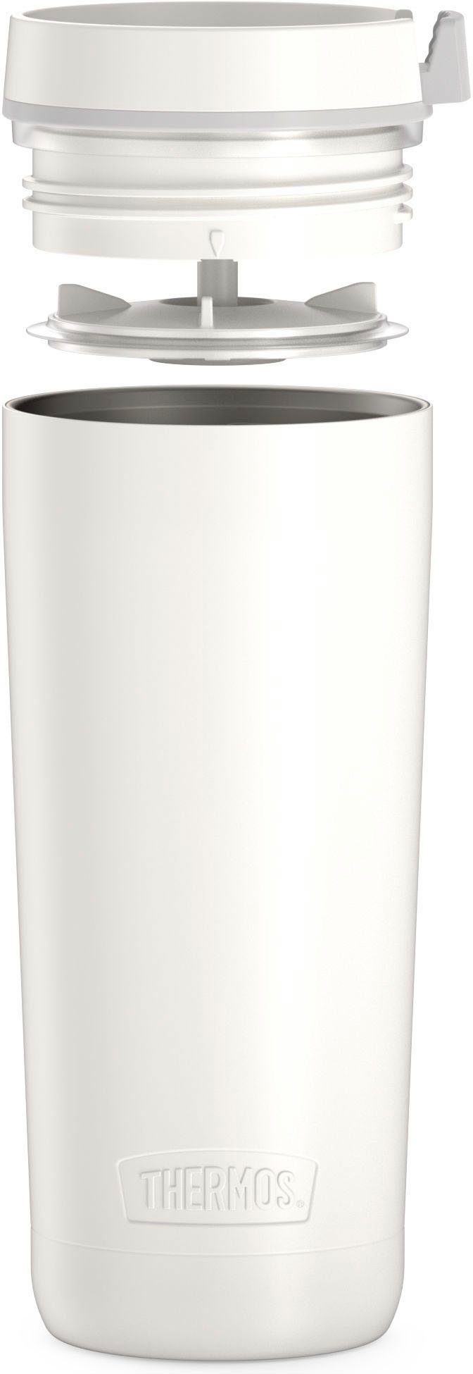 JAR, FOOD Thermobehälter THERMOS Edelstahl, white GUARDIAN Silikon, (1-tlg), mat doppelwandiger snow Edelstahl