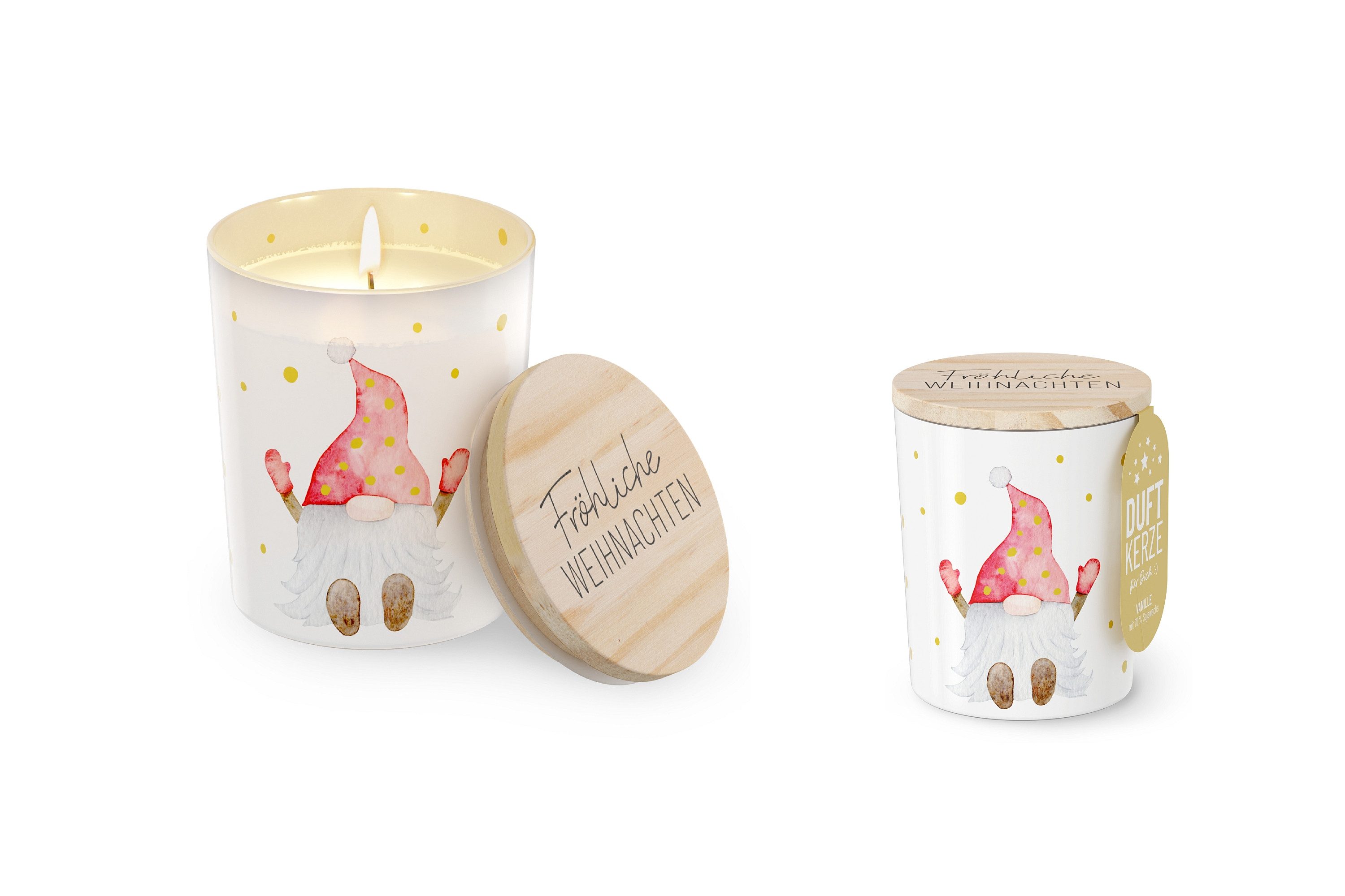 La Vida Duftkerze Kerze Duftkerze im Glas + Deckel Brenndauer 30h Vanille la vida