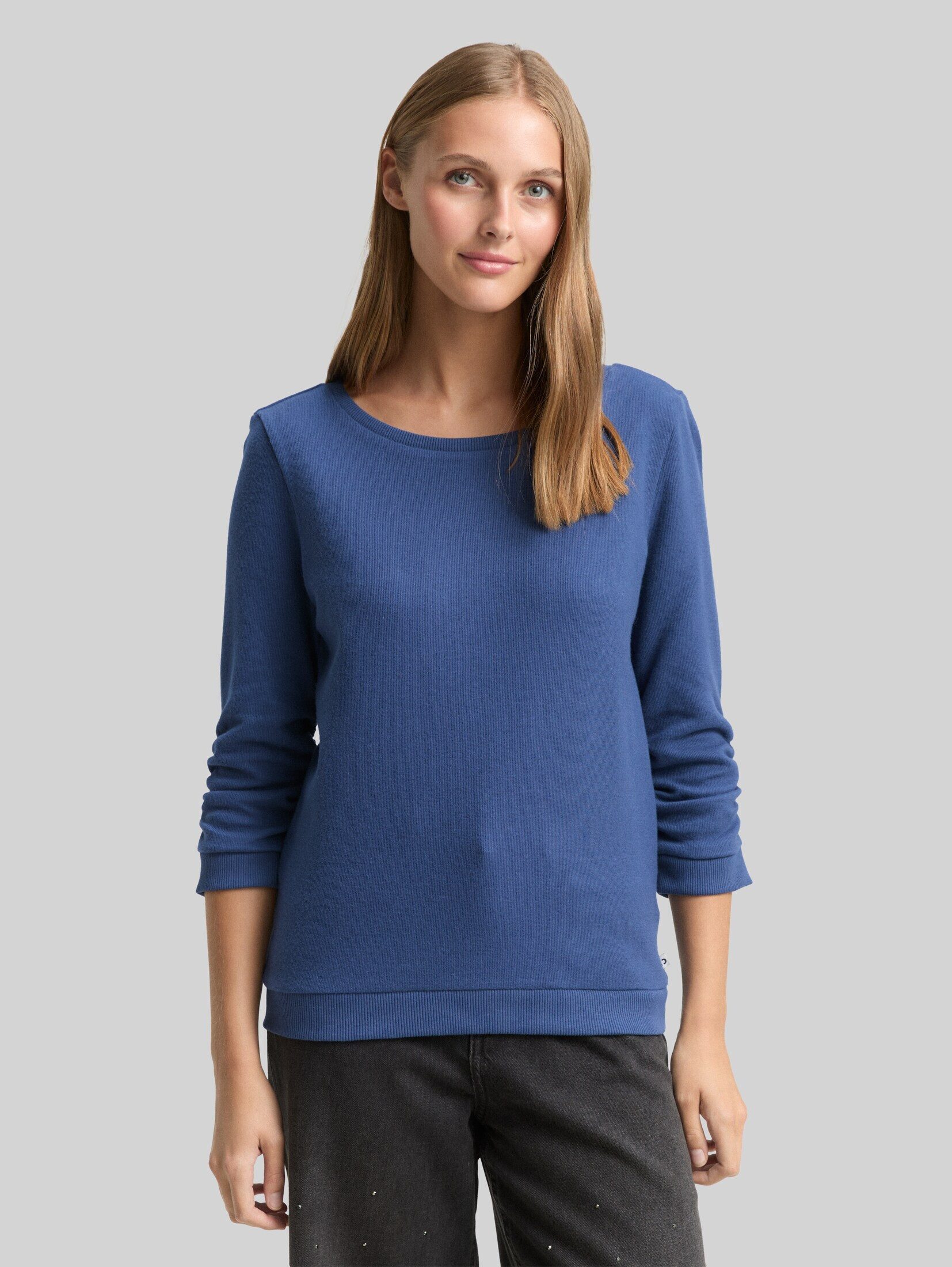 TOM TAILOR Denim Sweatshirt Strick & Sweatshirts Fitted Sweatshirt mit Raffungen