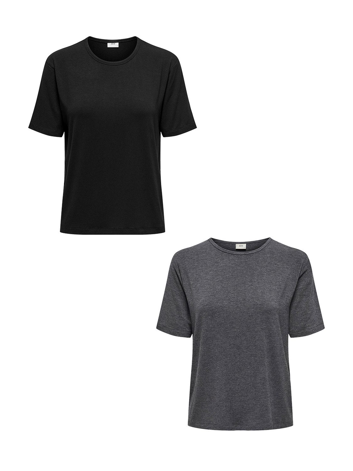 JACQUELINE de YONG T-Shirt 2er-Set Weich Regular Fit Rundhals (2-tlg) JDYMILA S/S O-NECK TOP JRS