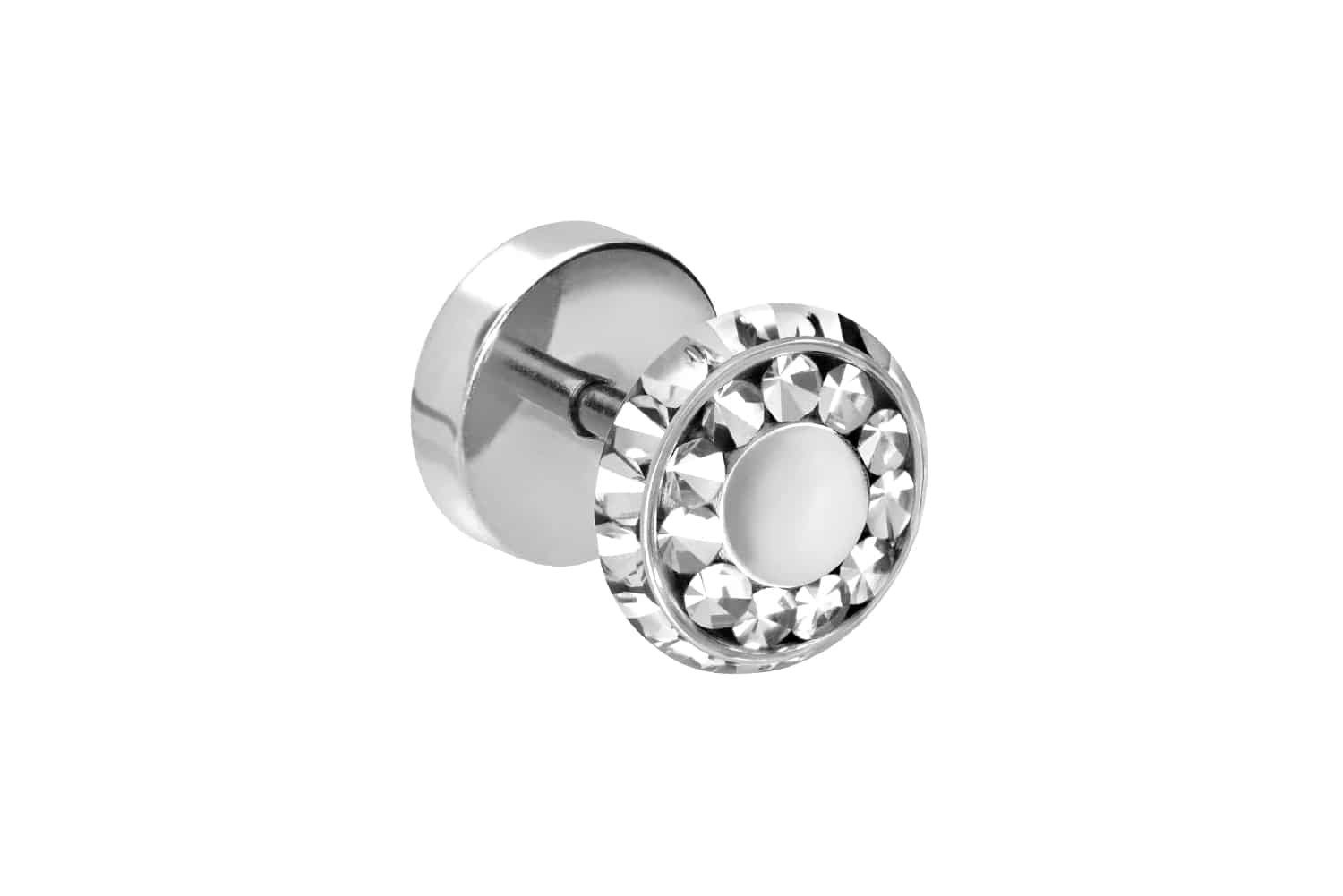 PIERCINGLINE Fake-Ear-Plug Chirurgenstahl Fake Plug KRISTALLE + EPOXY (Fake Plugs, 1-tlg)
