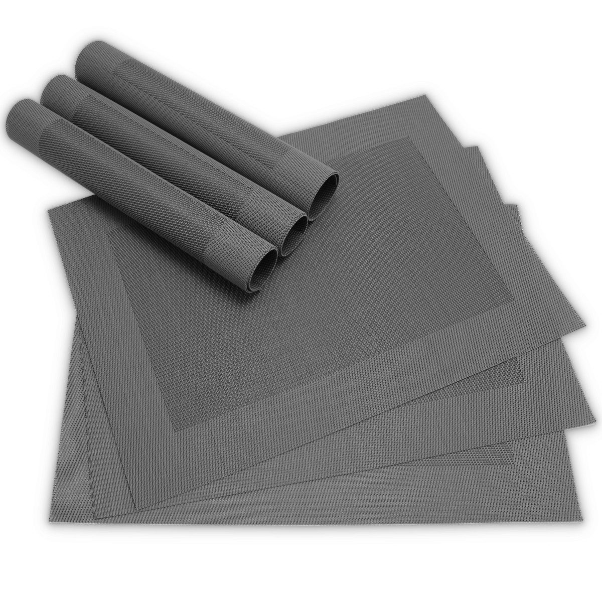 matches21 HOME & HOBBY Platzset Tischsets BORDA 6er Set Schwarz als Tischuntersetzer, (6-St), Abwaschbare Platzsets als Tischunterlagen für Ess-Tisch Tisch-Deko