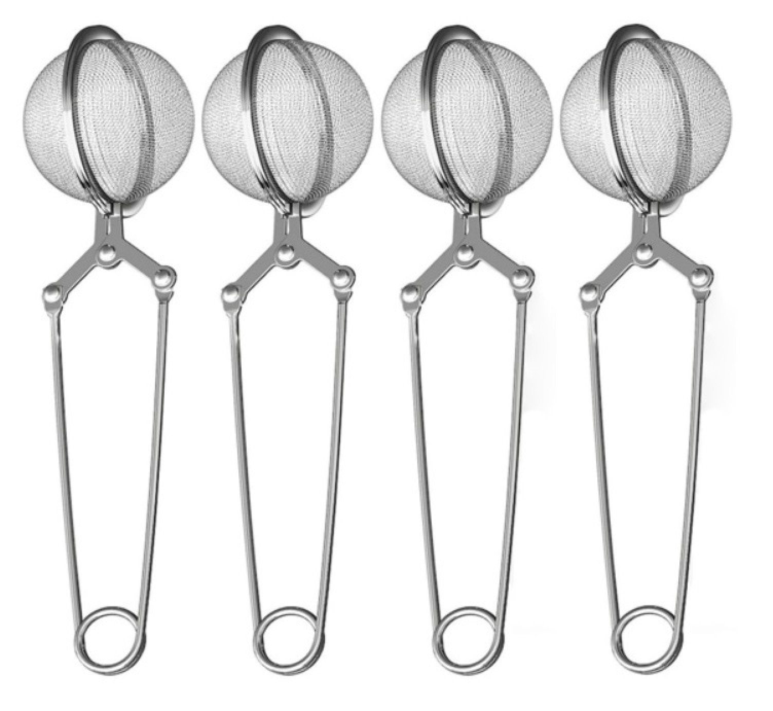 BAYLI Abflusssieb Bayli 4er Set Teezange aus Edelstahl für losen Tee, 4 Stück Tee Ei