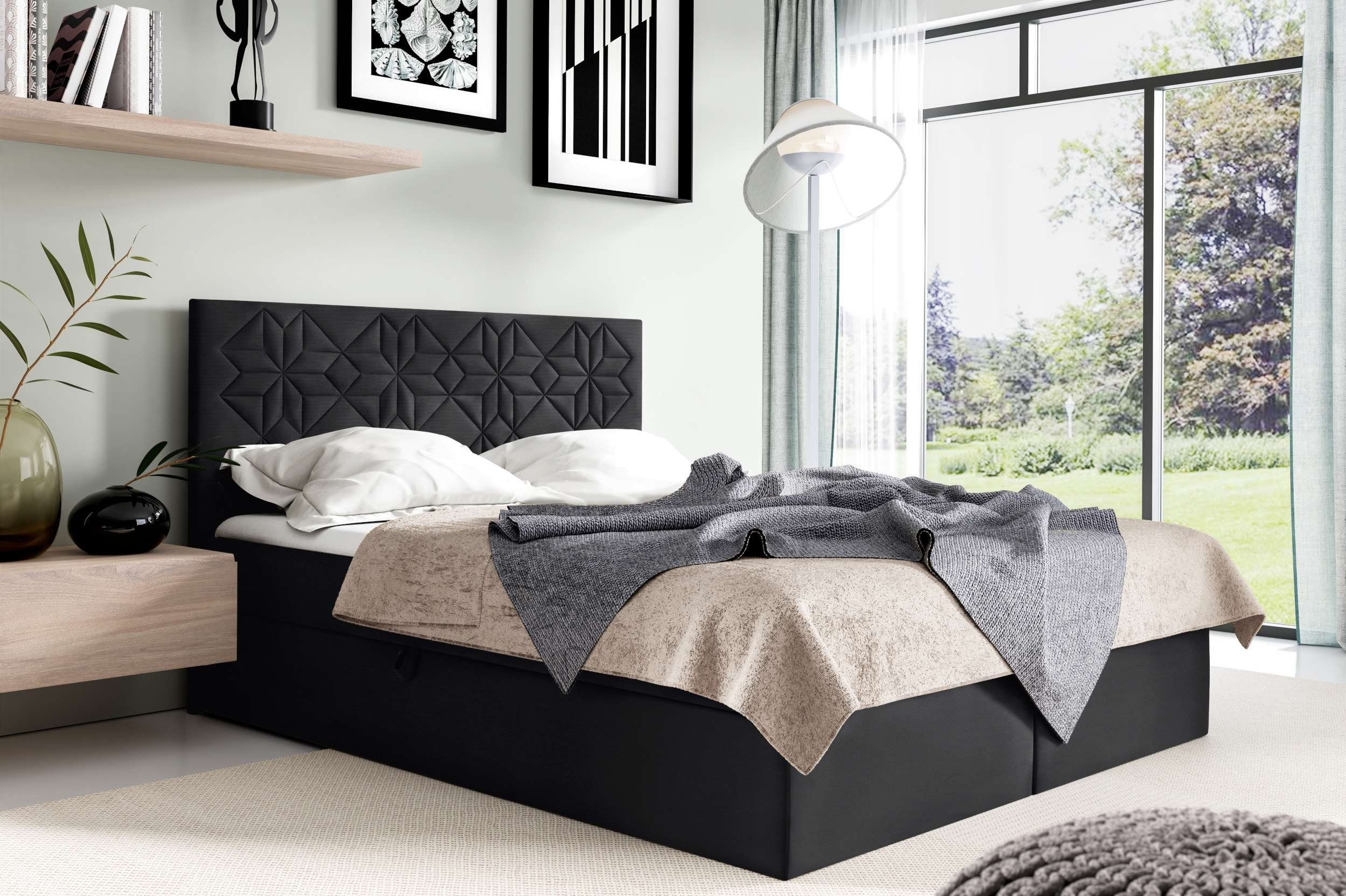 99rooms Boxspringbett Montana (Schlafzimmerbett, Bett), 120/140/160/180/200x200, Bonellfederkern Matratze, Topper, Bettkasten