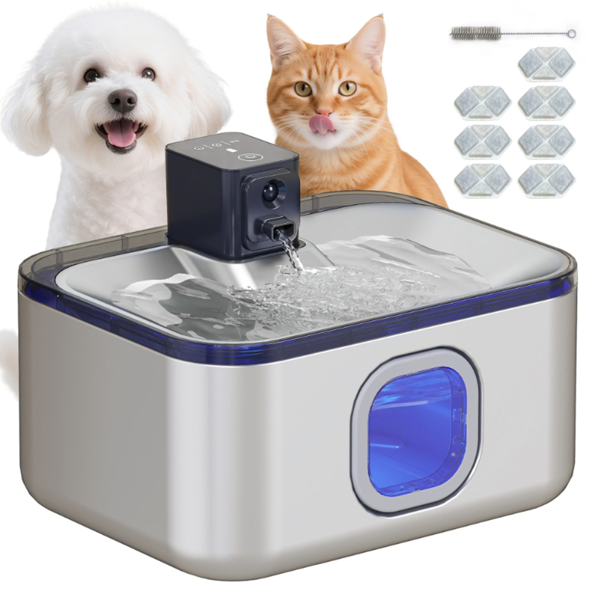 Wasserspender Kabelloser Katzenbrunnen 3.2L mit Bewegungsmelder