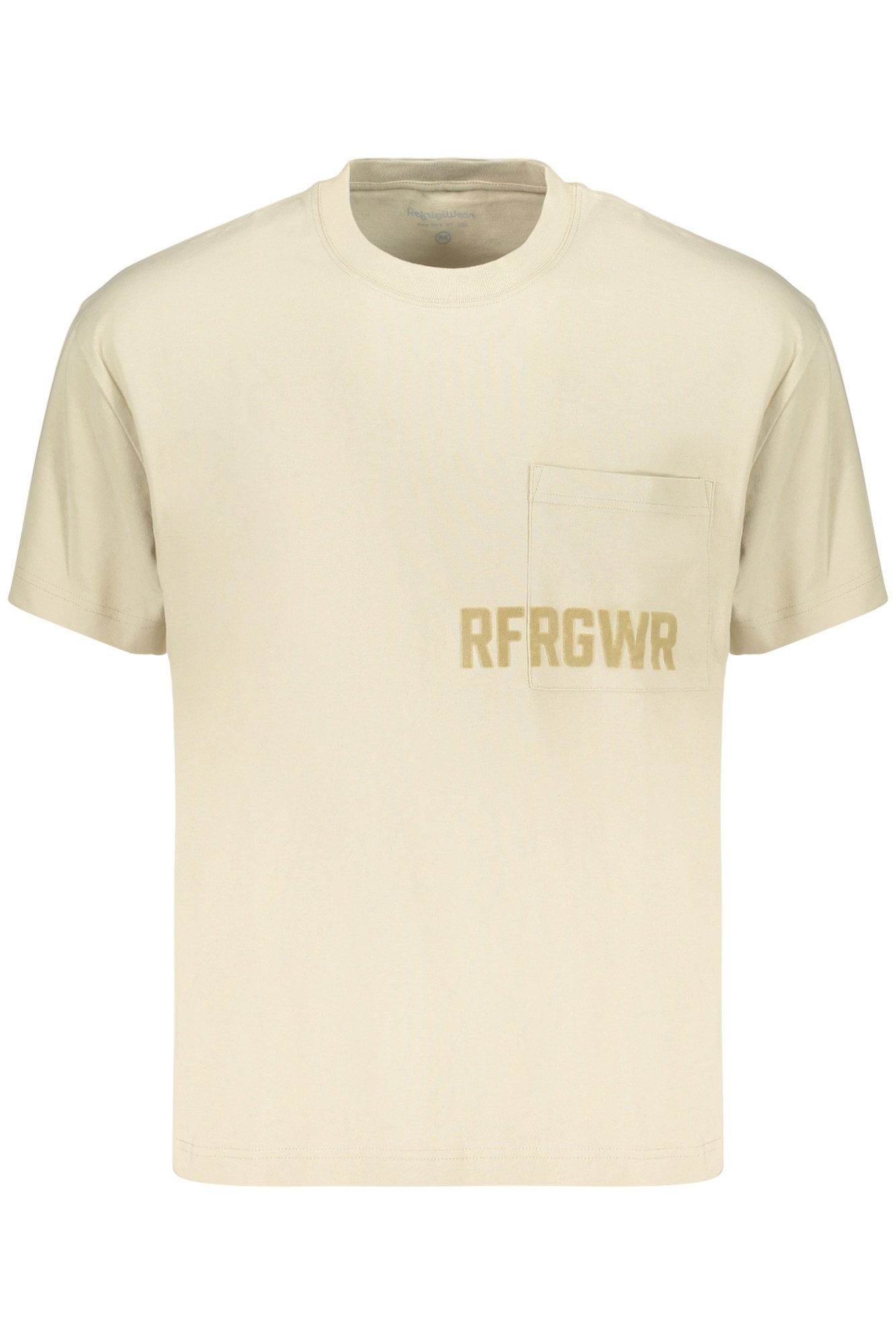 RefrigiWear T-Shirt Beiges Herren T-Shirt mit Rundhals und Brusttasche