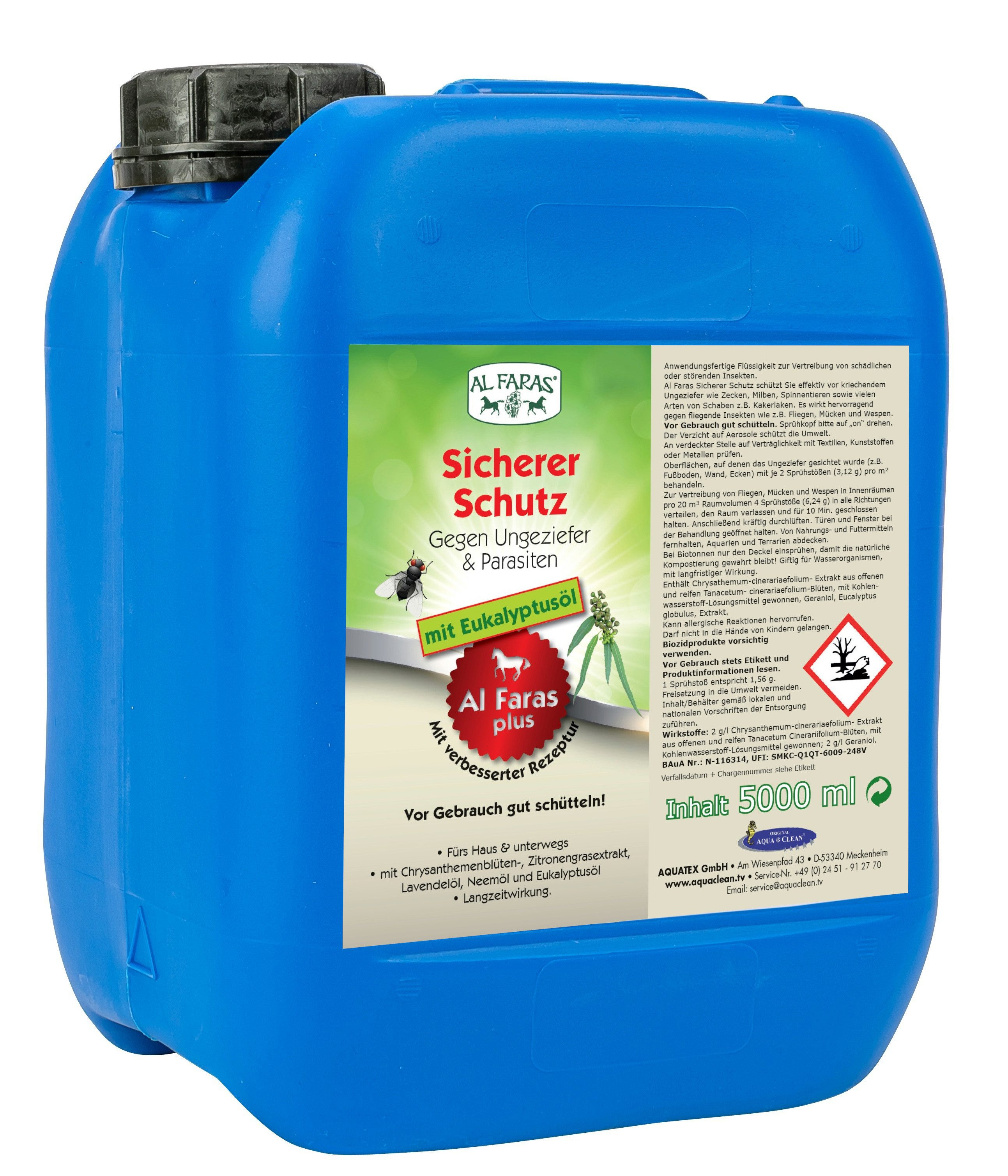 AQUA CLEAN Insektenspray AL FARAS Insektenschutz für Umgebung & Oberflächen 5l, 5 l