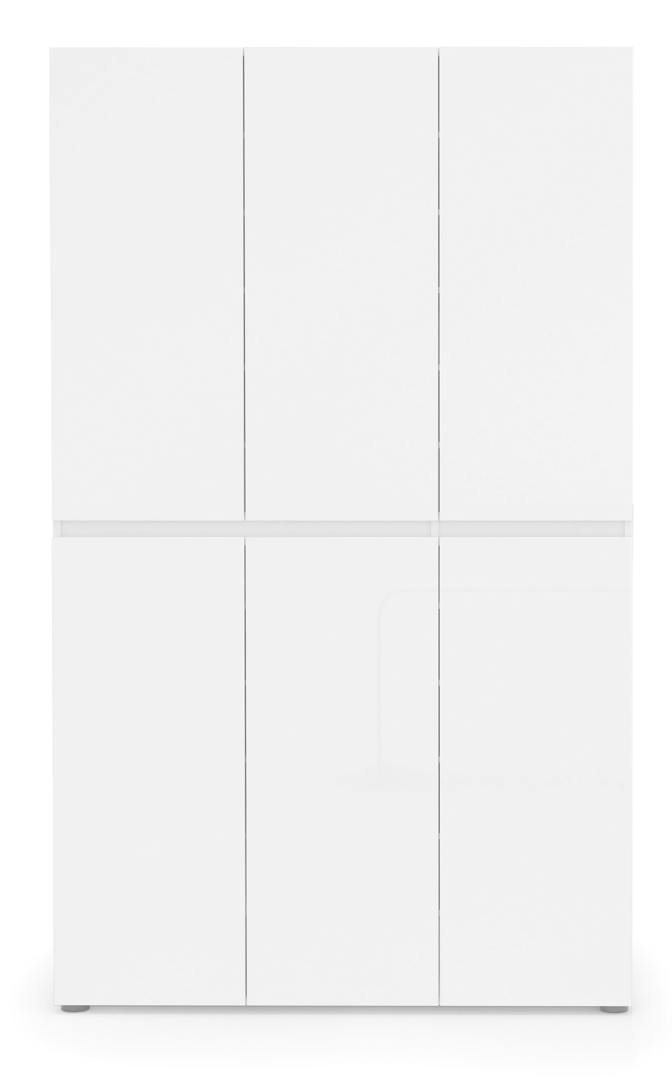 möbelando Schuhschrank Glossy 120 x 200 x 34 cm (B/H/T) günstig online kaufen