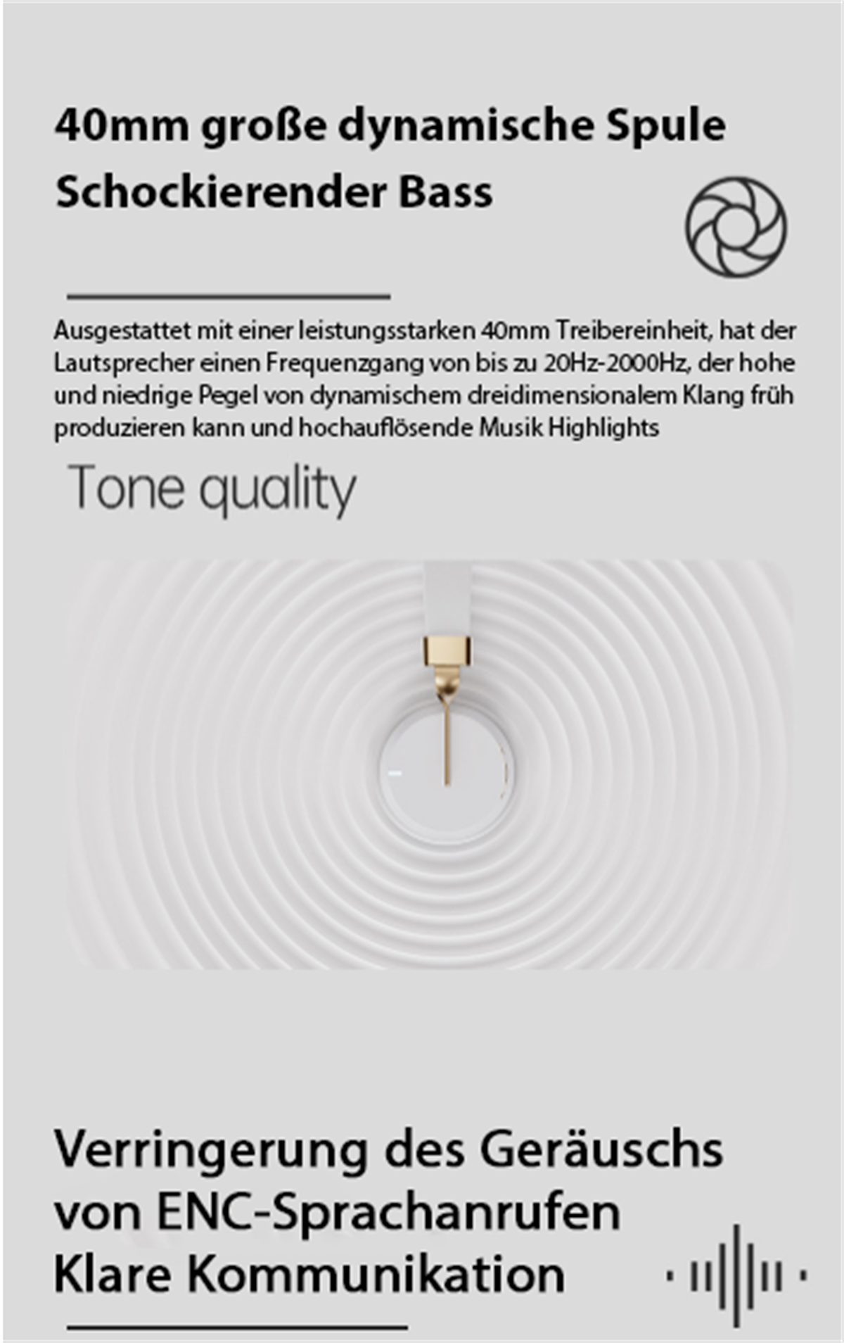 Headset, Stunden Kabelloses Schwarz carefully selected Bluetooth-Headset, lange 50 Akkulaufzeit Over-Ear-Kopfhörer