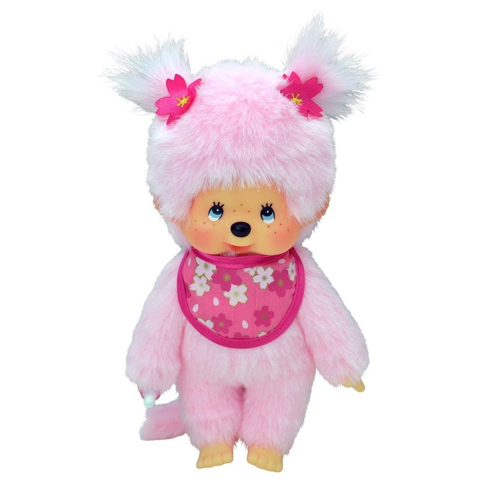 Monchhichi Plüschfigur Kirschblüten-Mädchen 20 cm Monchhichi Puppe mit rosa Fell