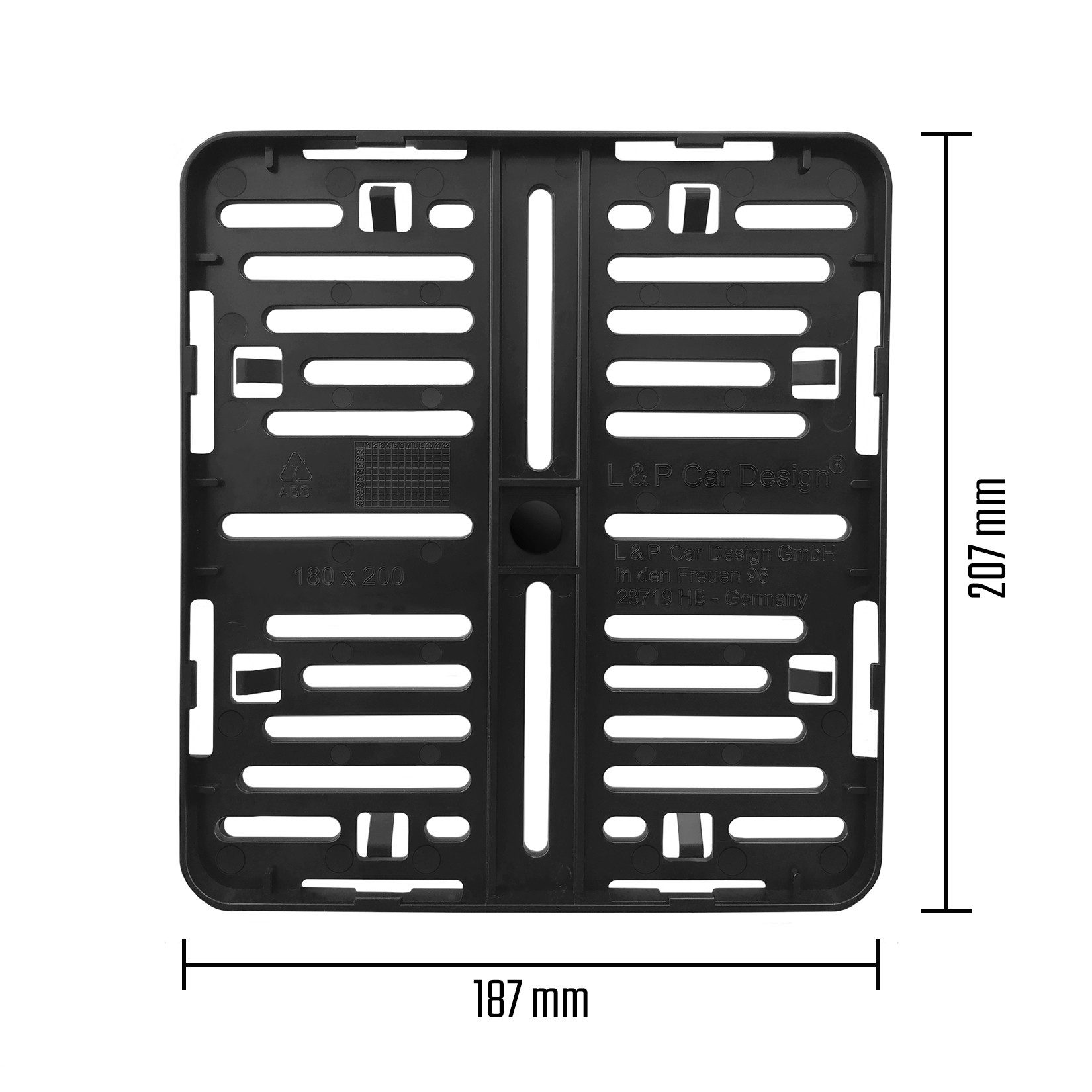 L & P Car Design Kennzeichenhalter für Motorrad 180x200mm Nummernschildhalter Kennzeichenhalter rahmenlos, (1 Stück) – Bild 4 von 5