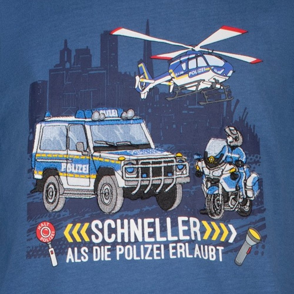 SALT AND PEPPER Langarmshirt Salt & Pepper Jungen Polizeifahrzeuge Langarmshirt blue (1-tlg)