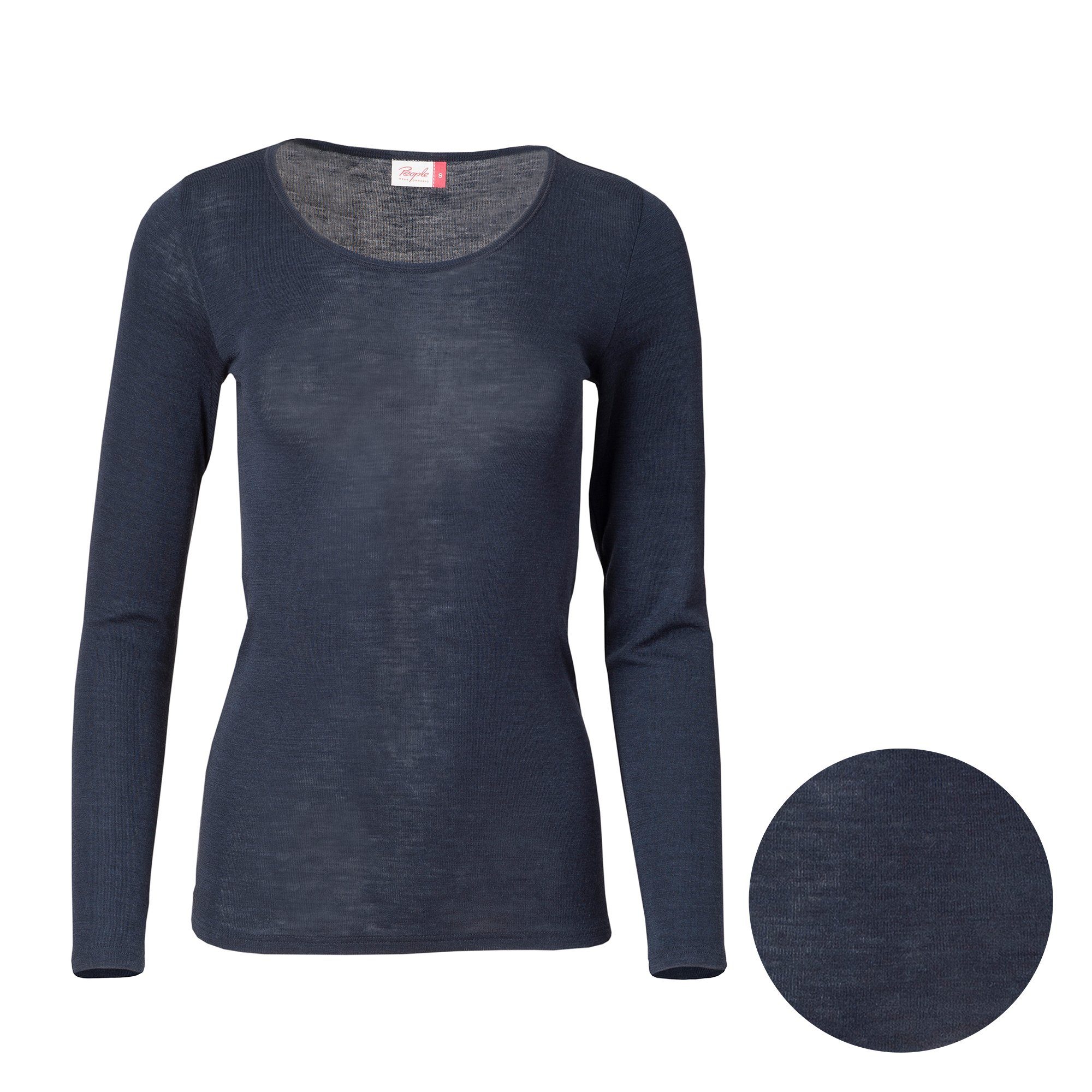 People Wear Organic Rundhalsshirt, Damen Wolle-Seide Langarmshirt