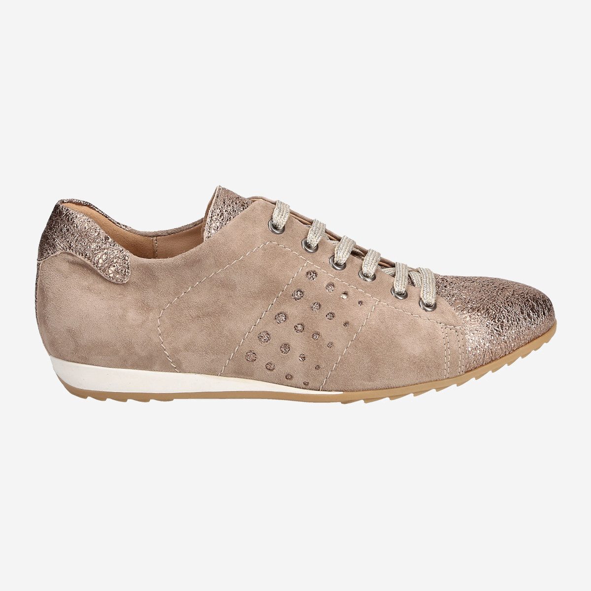 Perlato Perlato 11012, Sneaker in Beige/ Metallic für Damen Sneaker
