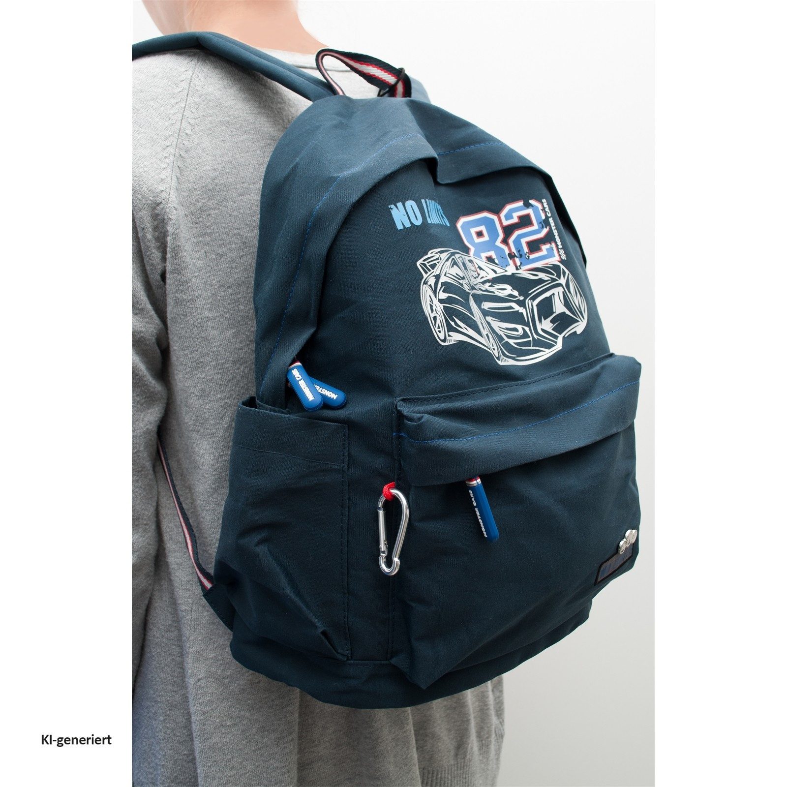 HTI-Living Kinderrucksack Rucksack Monster Cars (Stück, 1-tlg., 1 Rucksack), Schulrucksack Freizeitrucksack Sportrucksack