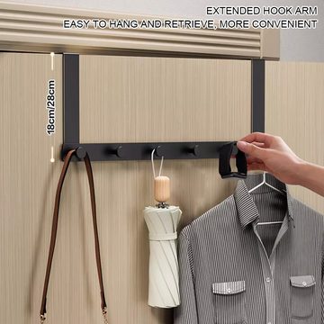 NATICY Garderobenleiste Edelstahl-Türhaken zum Einhängen für Kleidung oder Handtücher