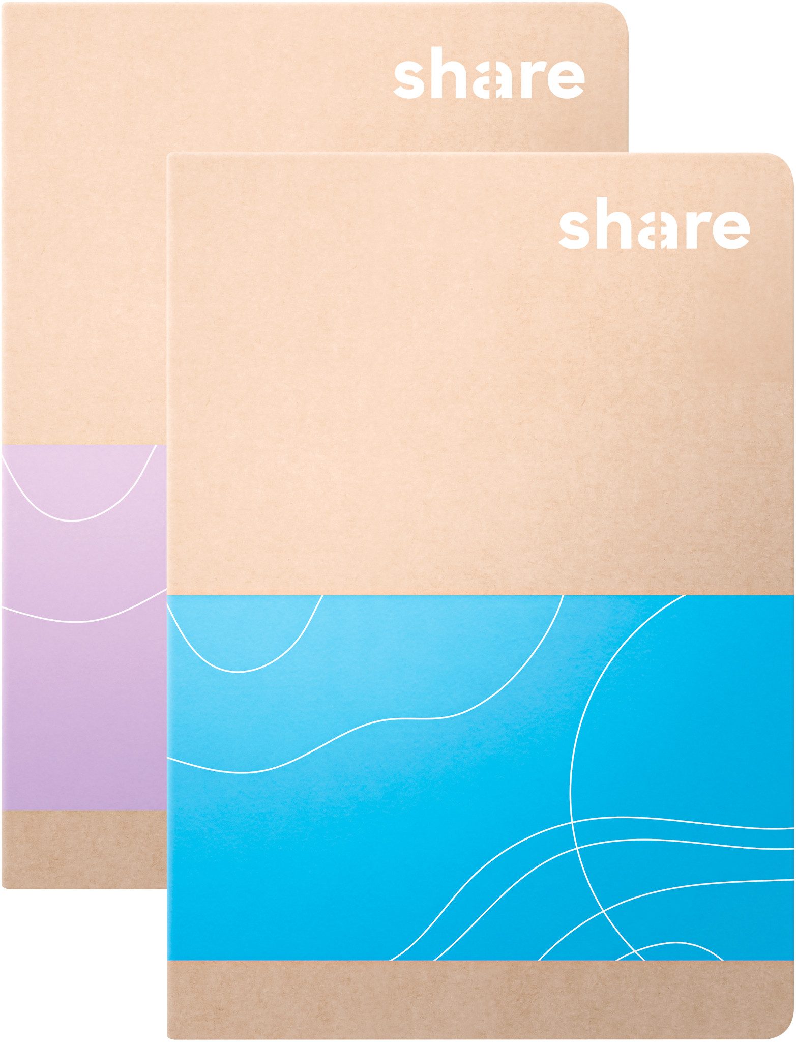 share Notizbuch Notizheft, A6, kariert pastellblau-lavendel, 40 Blatt