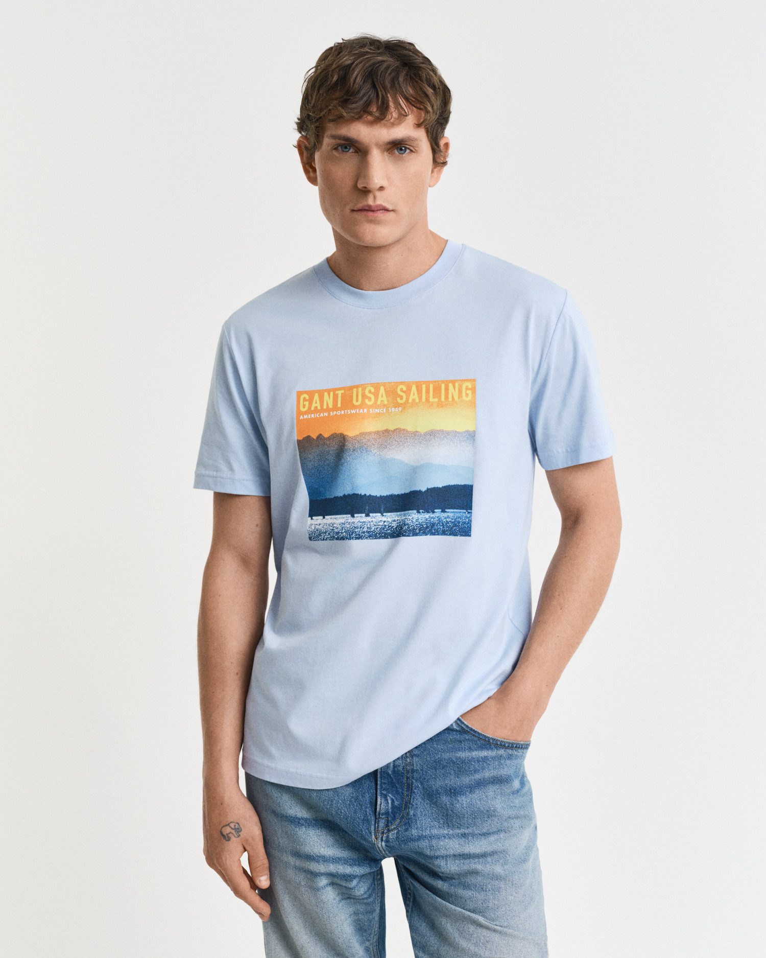 Gant T-Shirt GANT USA Sailing Print Graphic T-Shirt