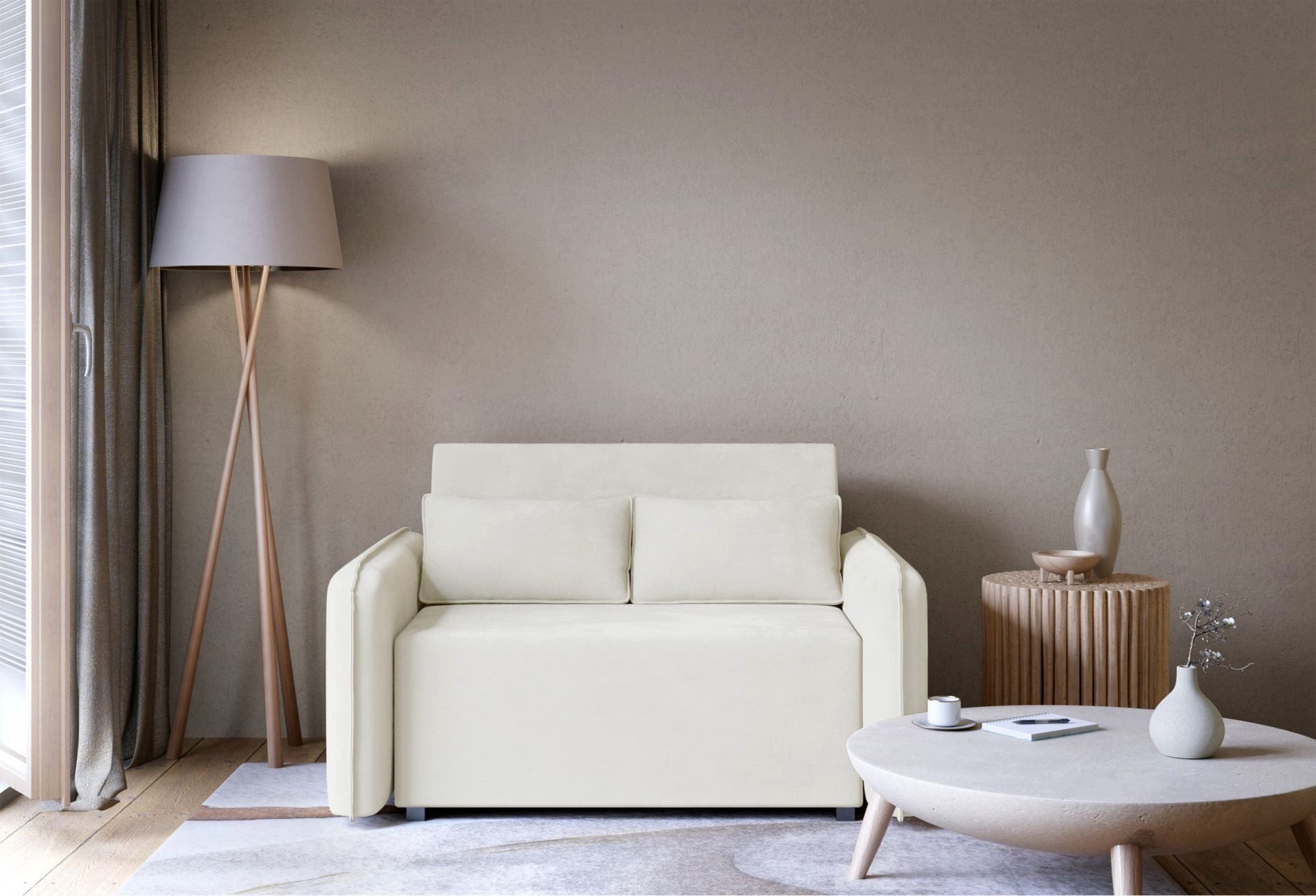 Selsey Schlafsofa, 2-Sitzer Sofa mit Schlaffunktion Bettkasten und pflegeleichtem Bezug